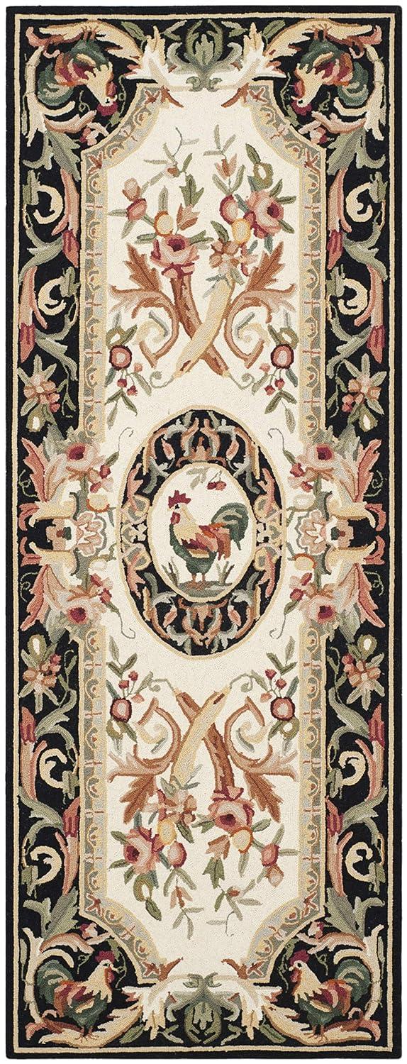 Chelsea HK48 Hand Hooked Accent Rug - Ivory/Black - 2'9"x4'9" - Safavieh.