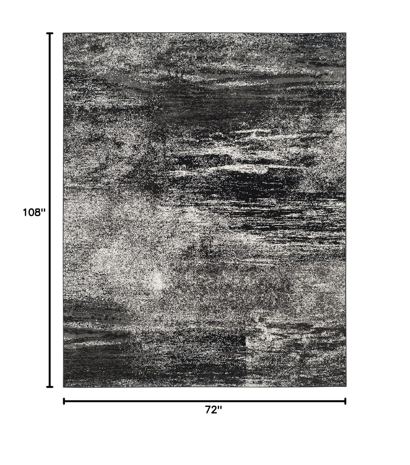 Adirondack ADR112 Machine Made Indoor Area Rug - Silver/Black - 6'x9' - Safavieh