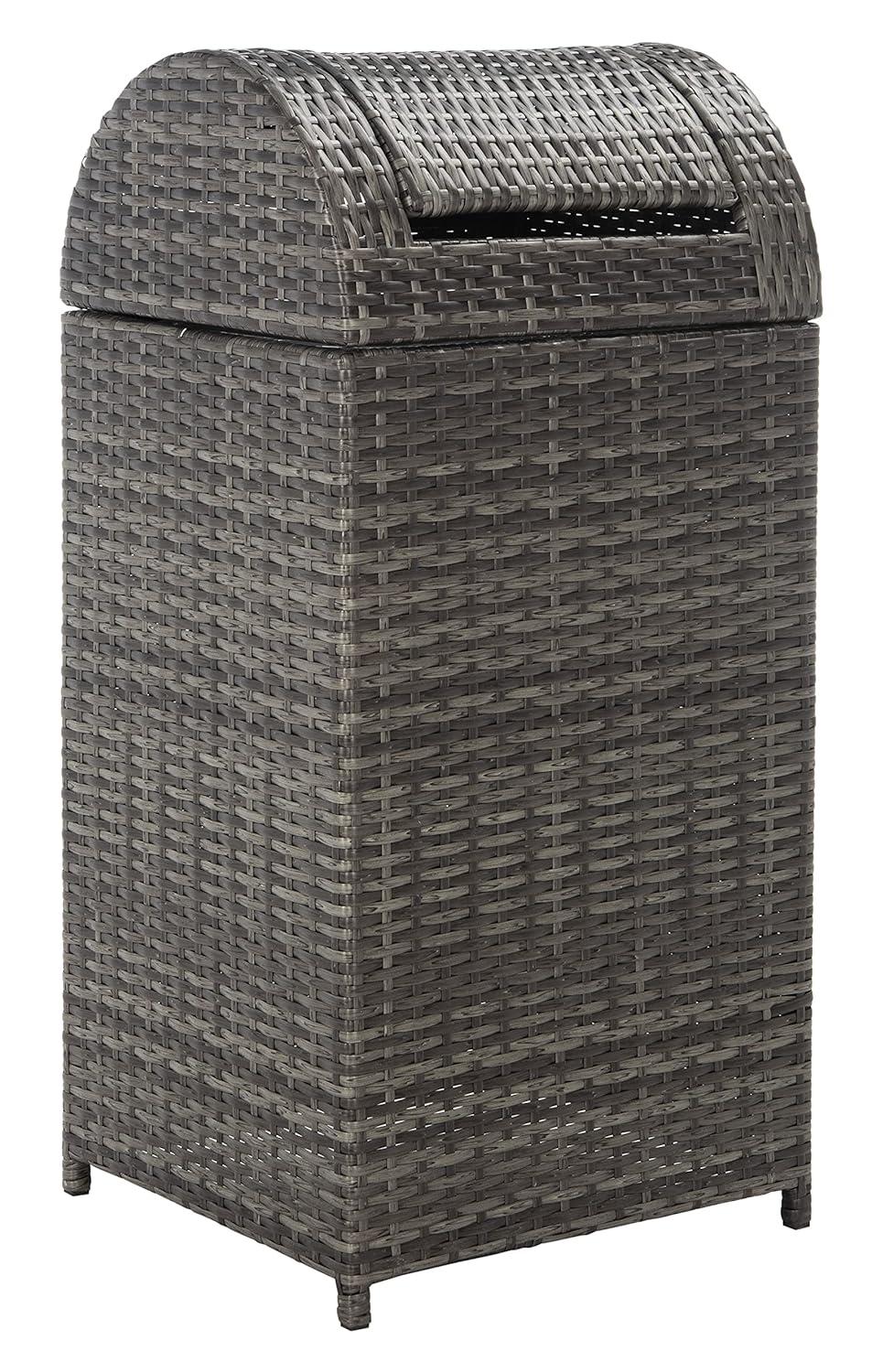 Serapis Outdoor Trash Can - Grey Brown - Safavieh