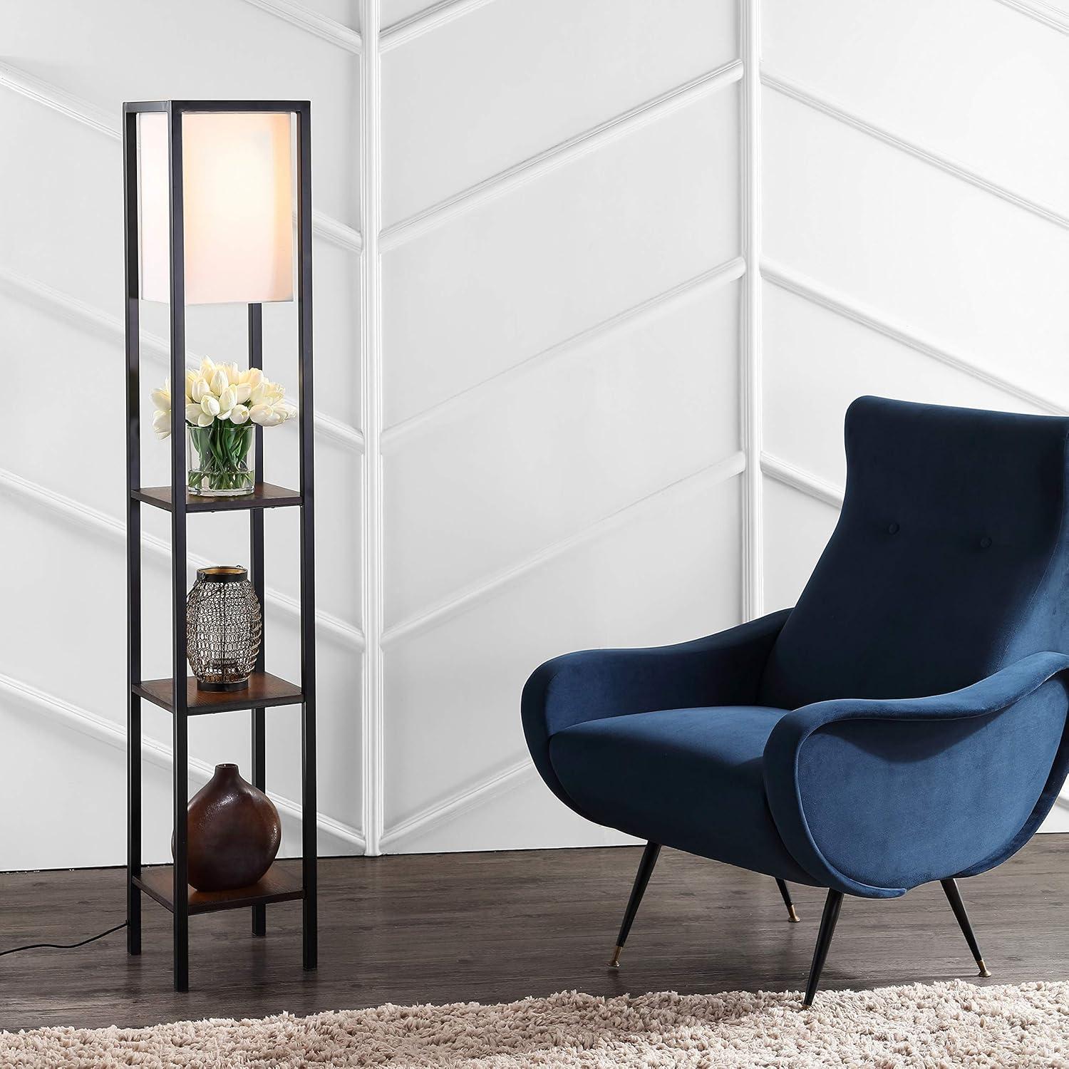 Rista Shelf Floor Lamp - FLL4044 - Cherry/Black - Safavieh