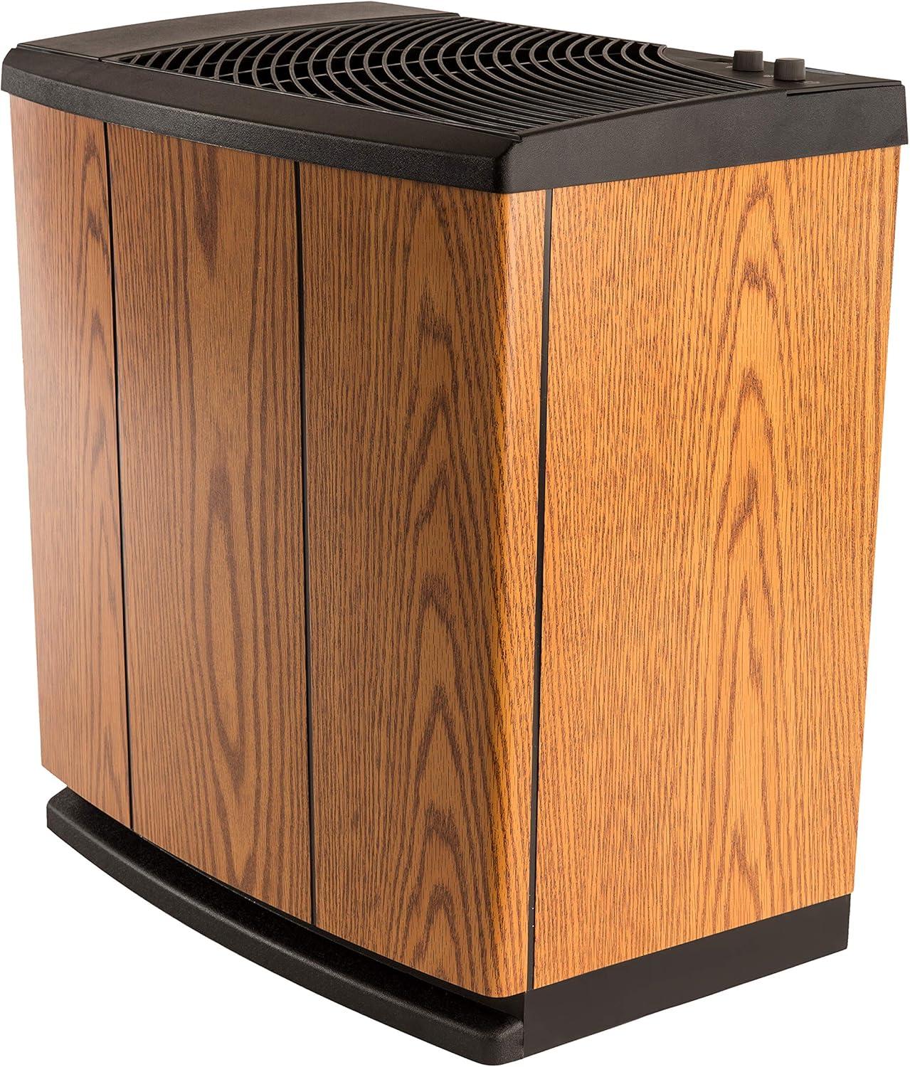 Air-Care Trim Whole House Console Evaporative Humidifier for 3700 sq. ft. 12 Gal Light Oak/Black