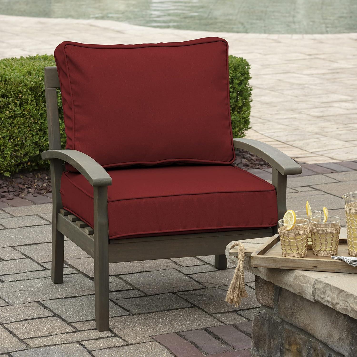 Arden Selections ProFoam Performance Outdoor Deep Seating Cushion Set 22 x 22, Classic Red