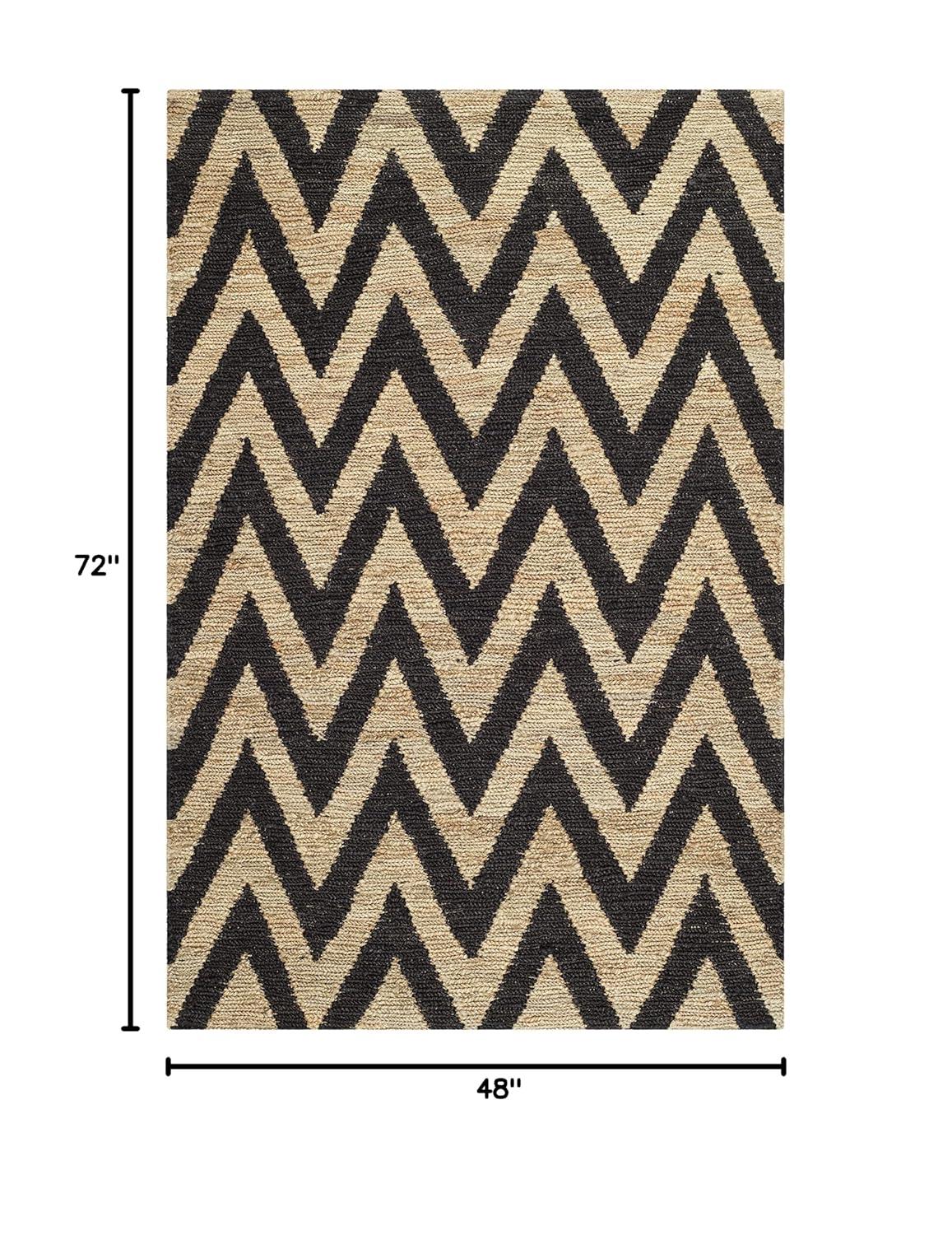 Organica ORG515 Hand Knotted Indoor Area Rug - Black/Natural - 4'x6' - Safavieh.