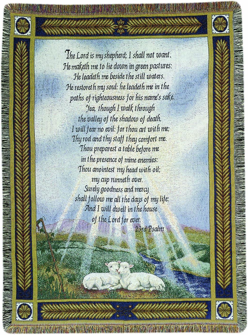 Manual 50 x 60-Inch Tapestry Throw, 23rd Psalm The Lord Is My Shepherd
