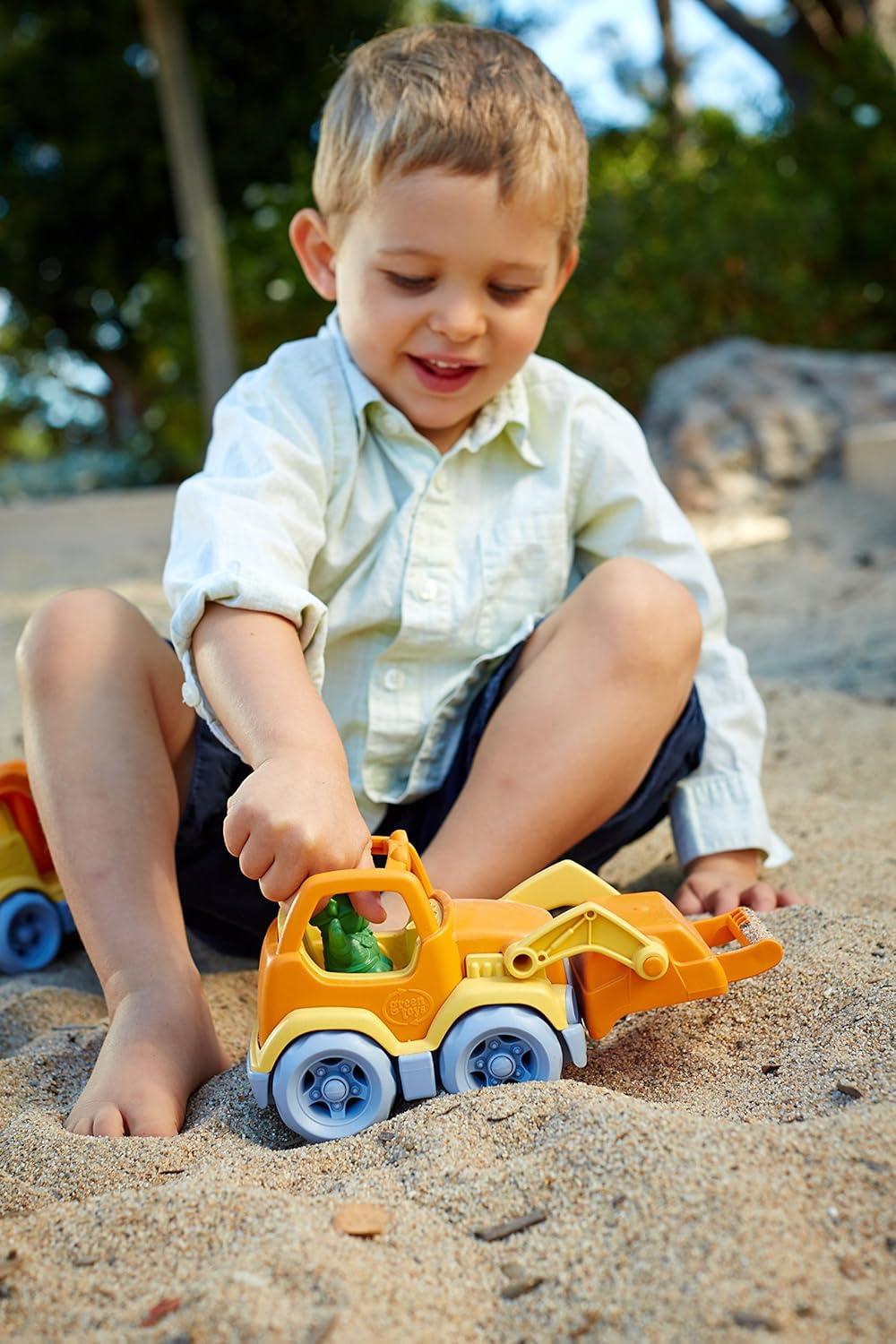 Green Toys Scooper Construction Truck, Toddler Play Vehicle Toy