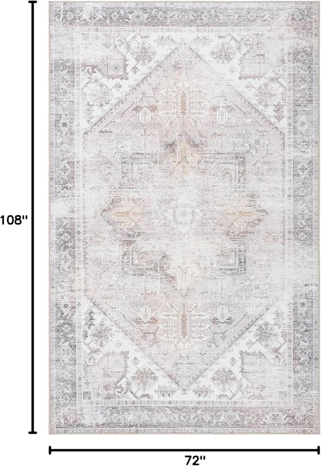 Tucson TSN102 Power Loomed Machine Washable Area Rug - Beige/Grey - 6'x9' - Safavieh.