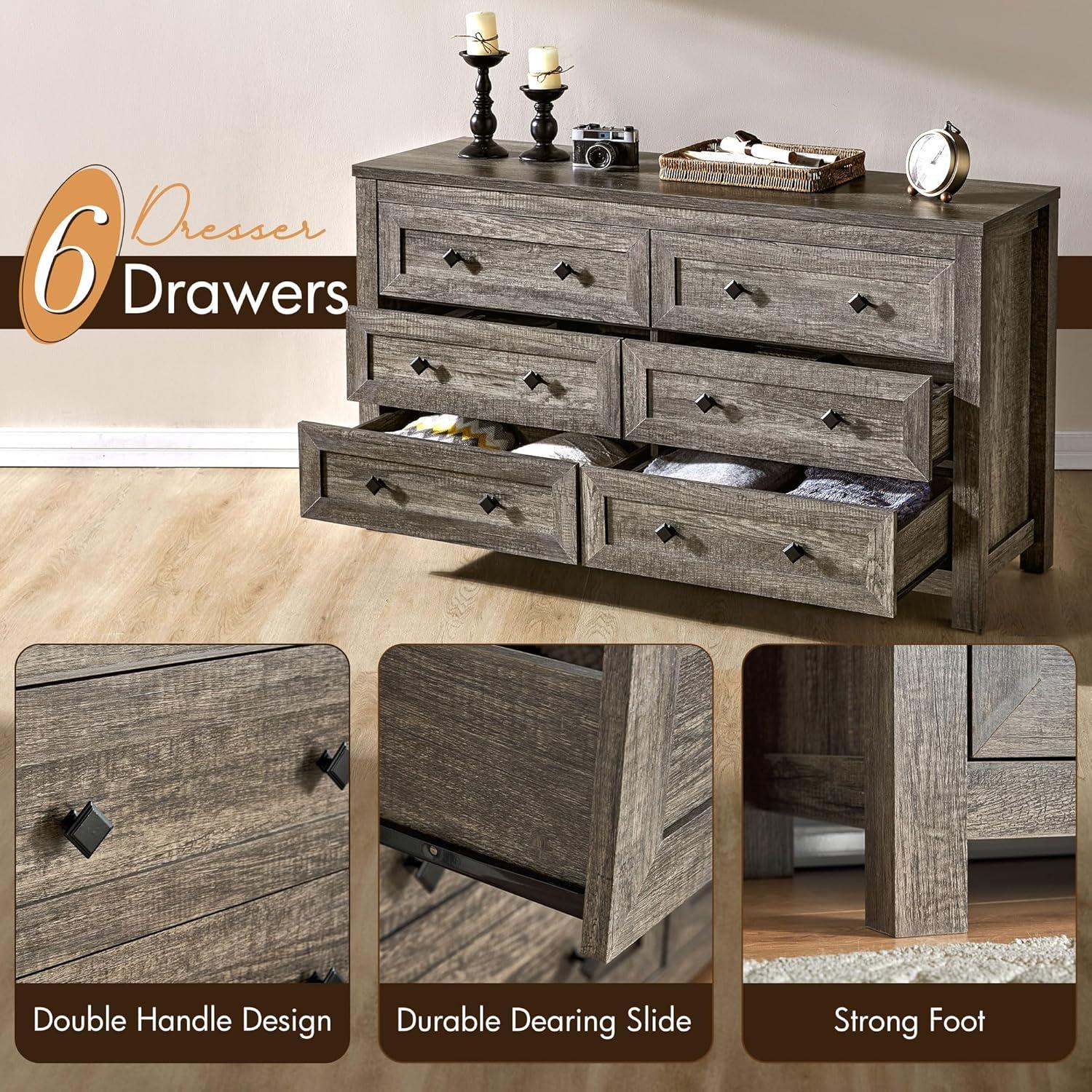 Laurel Foundry Modern Farmhouse® Nieto 54'' W Unfinished 6 - Drawer Dresser