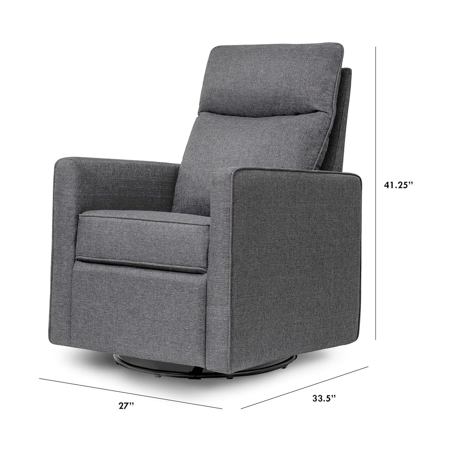 Shadow Gray Gabby Pillowback Swivel Glider Chair