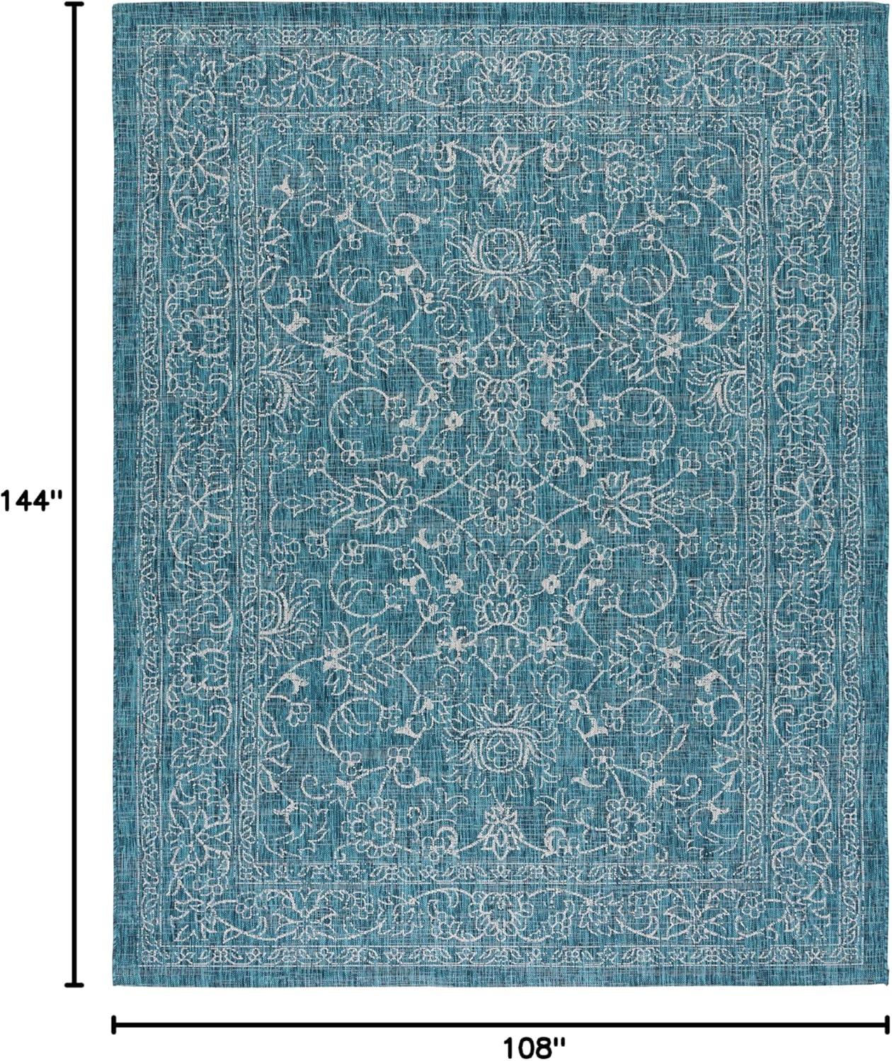 Courtyard CY8680 Power Loomed Indoor and Outdoor Area Rug - Turquoise - 9'x12' - Safavieh