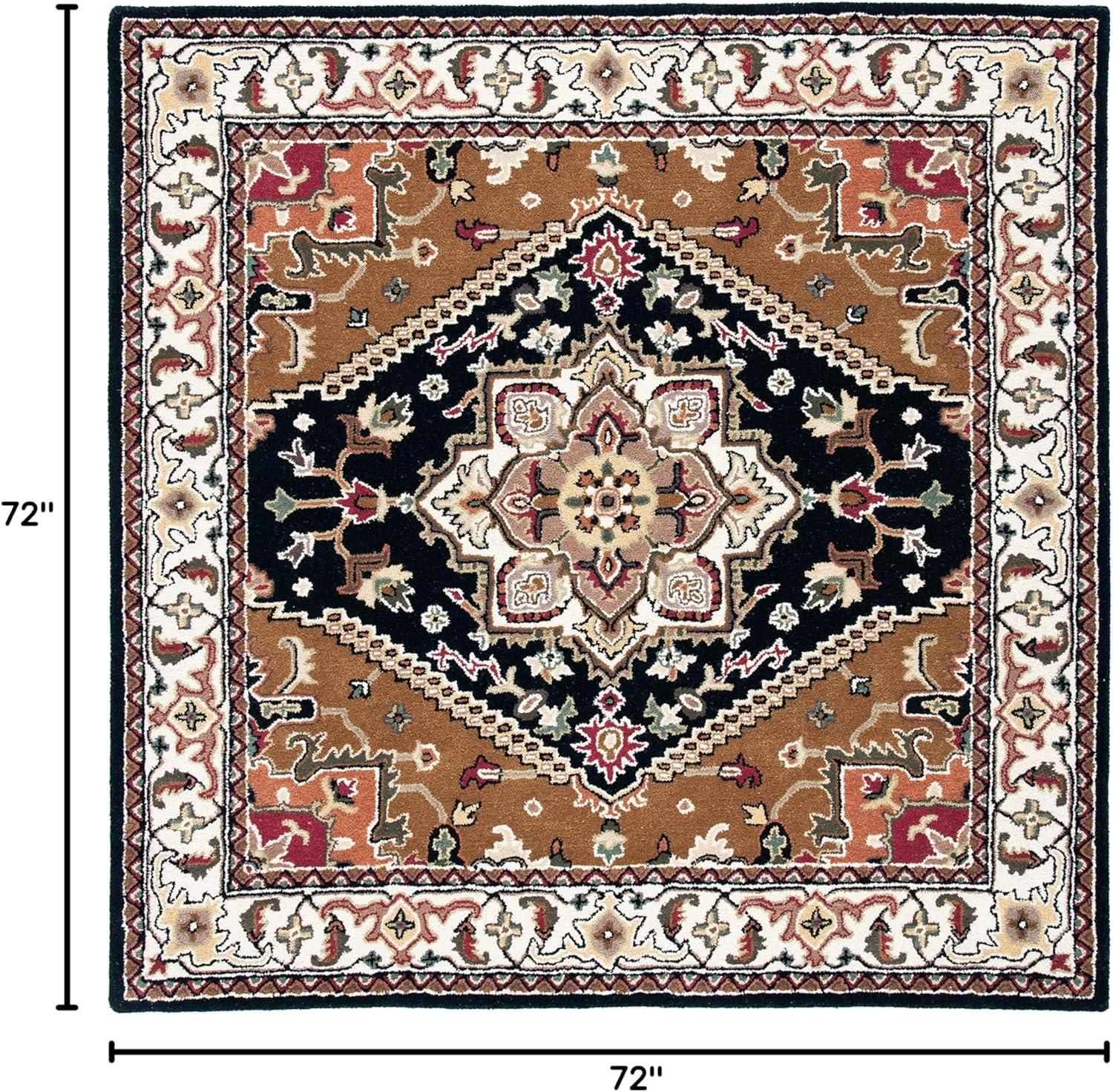 Heritage HG625 Handmade Area Rug - 6'x6' - Navy/Brown - Safavieh