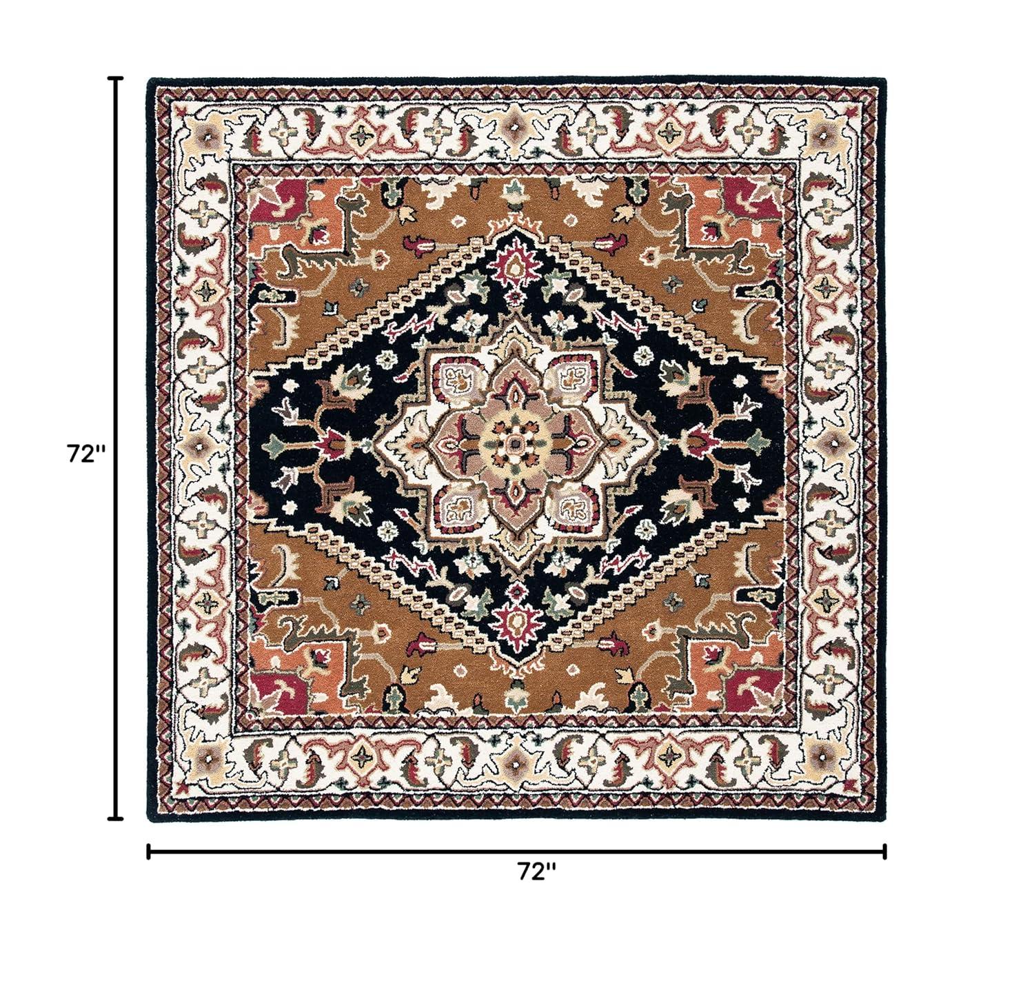 Heritage HG625 Handmade Area Rug - 6'x6' - Navy/Brown - Safavieh