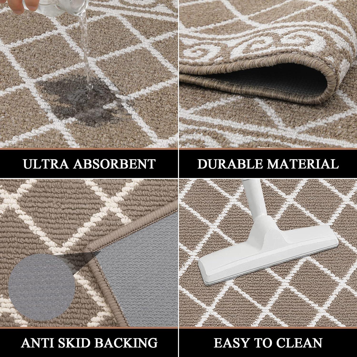 HEBE Indoor Door Mat 32"x48" Non Slip Front Door Welcome Mats Washable Shoe Mats Dirt Trapper for Entryway Low Profile Kitchen Carpet for Entrance Hallways Entrance Mat for Dogs