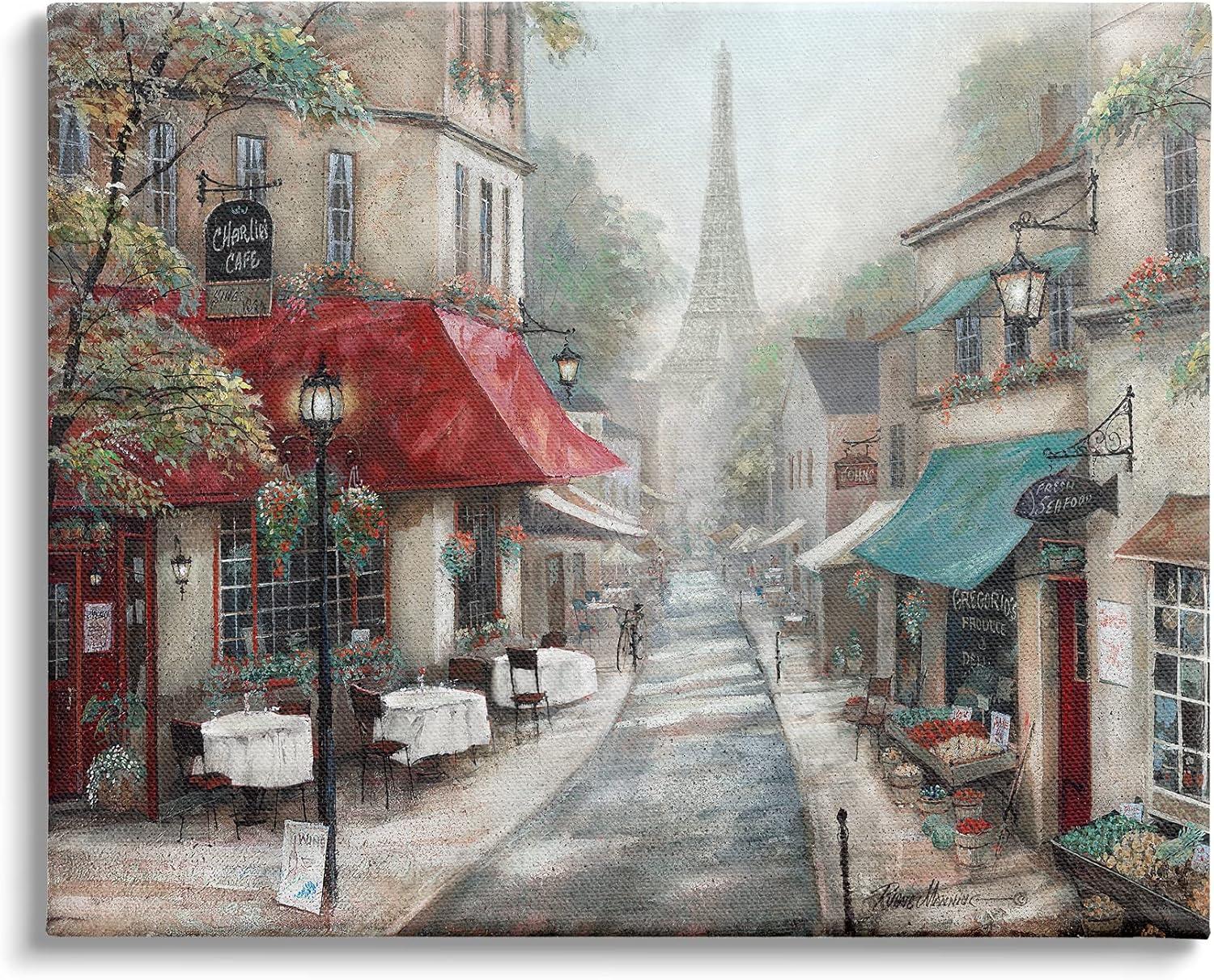 Stupell Industries " Parisian City Streets Traditional Countryside Bistro Architecture " by Ruane Manning