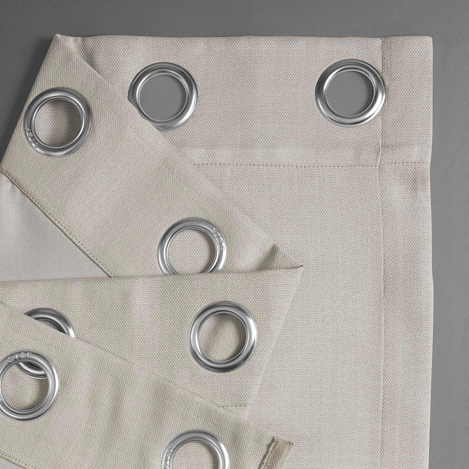 Birch Faux Linen Grommet Room Darkening Curtain (1 Panel), Birch, 50W X 120L