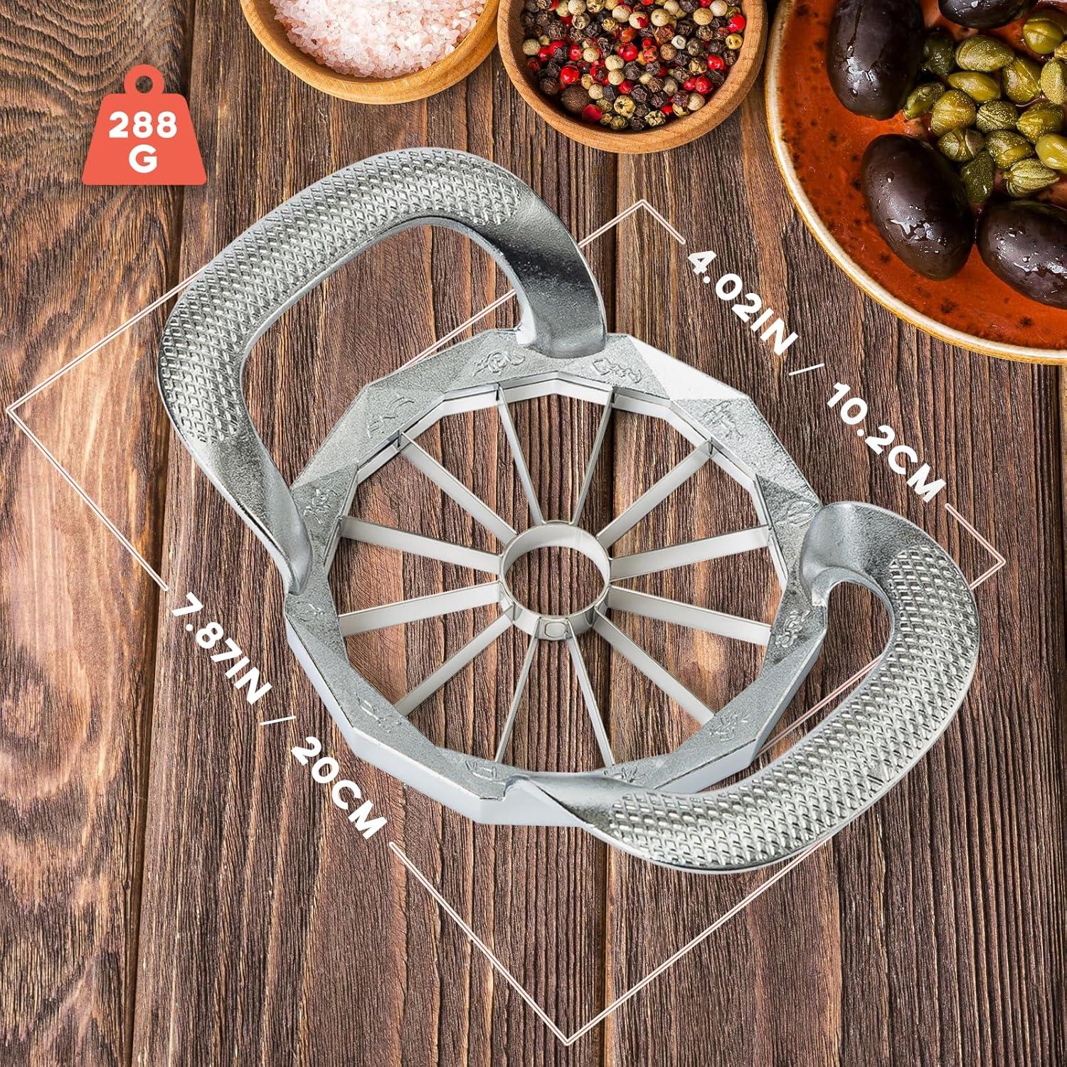 Apple Slicer, HEAVY DUTY Apple Corer, 12-Blade Stainless Steel Apple Cutter Divider Pitter ，Sturdy and Sharp