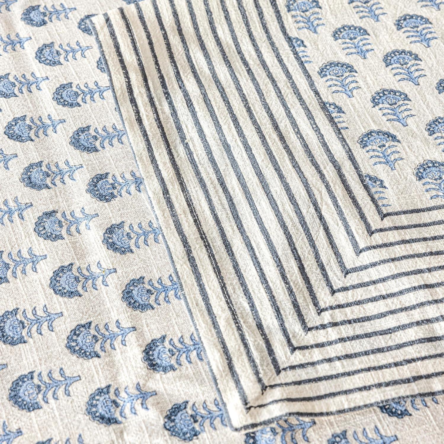 over&back Hand-Blocked Tablecloth