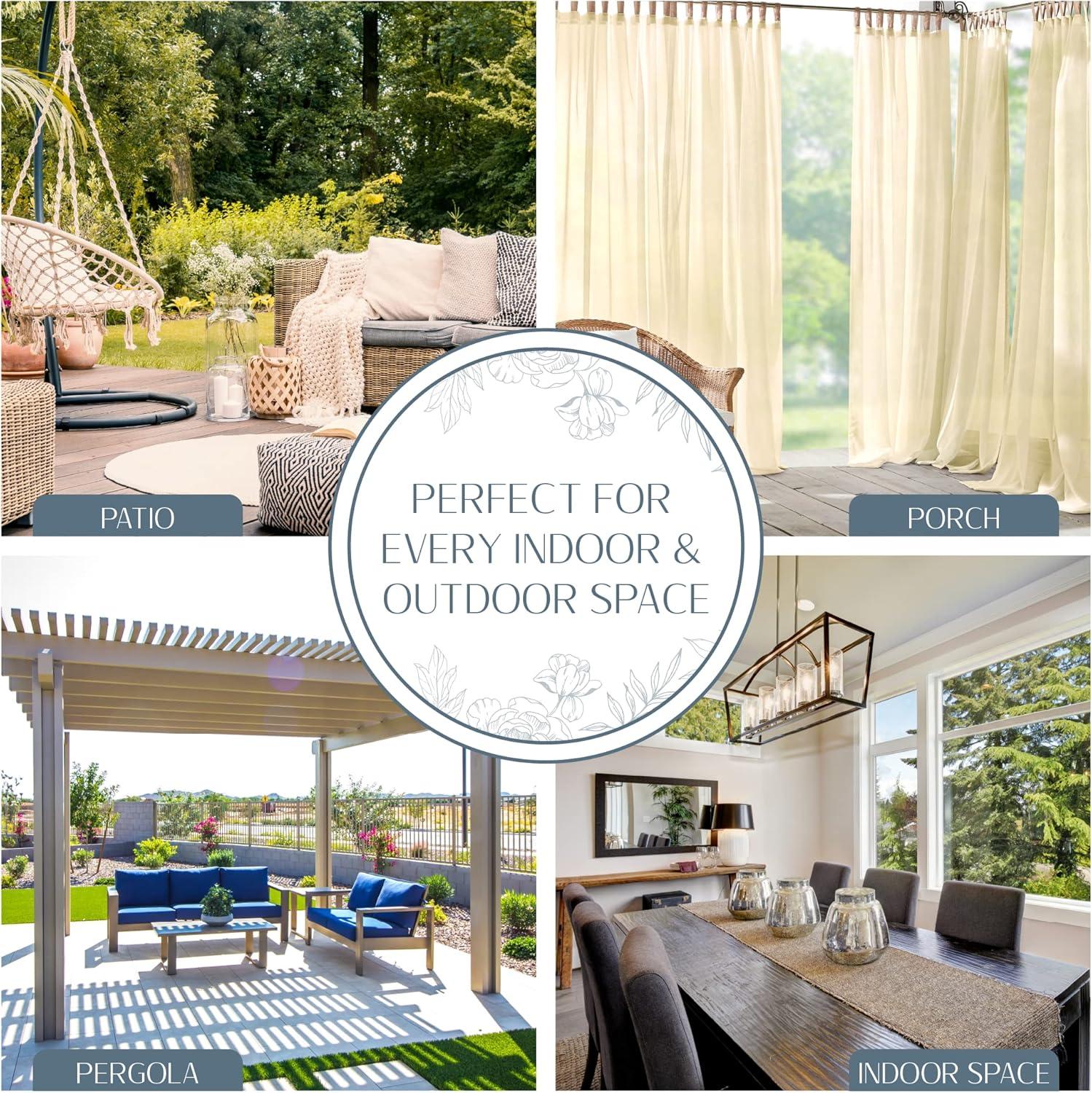 Gracie Oaks Janig Solid Sheer Tab Top Single Indoor/Outdoor Curtain Panel