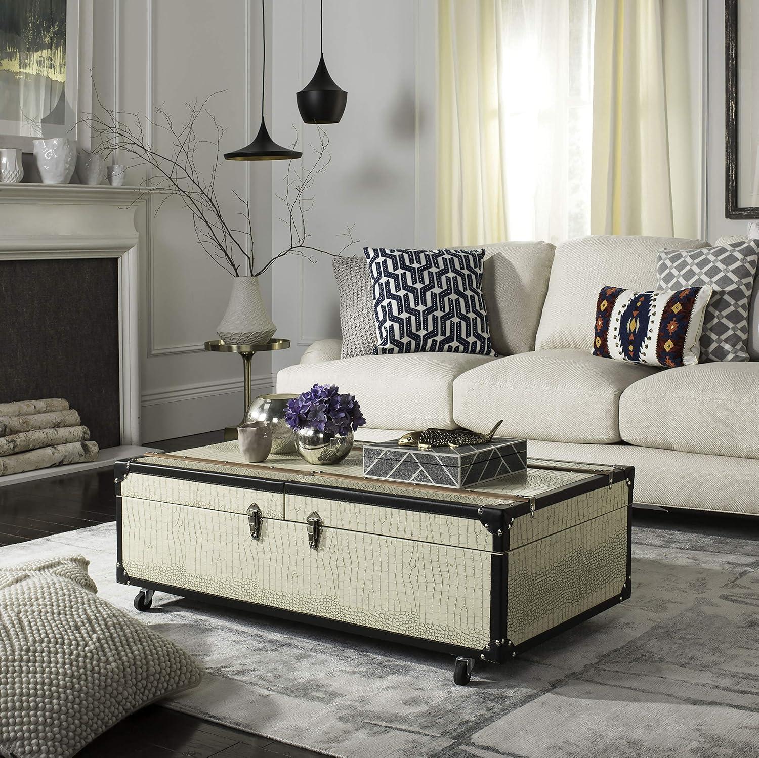 Zoe Trunk/Coffee Table - Cream - Safavieh