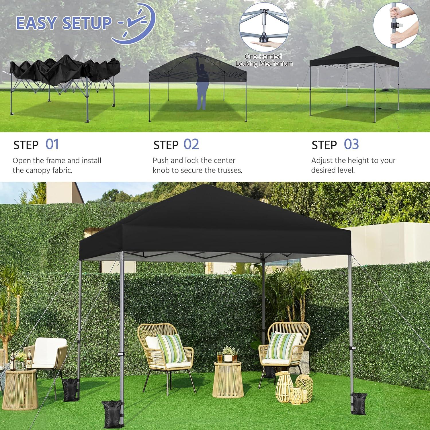 Yaheetech 10x10ft Pop-up Canopy with One-Push-To-Lock Setup Mechanism