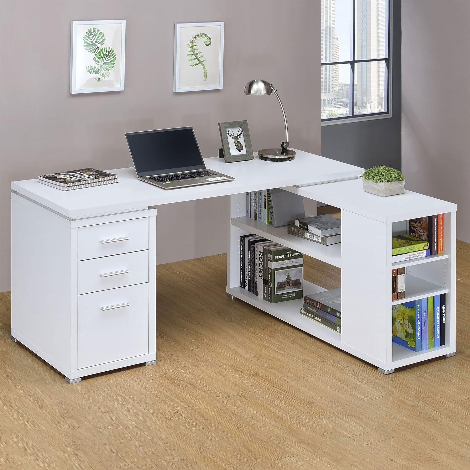 Yvette 3 Drawer L-Shape Desk - Coaster