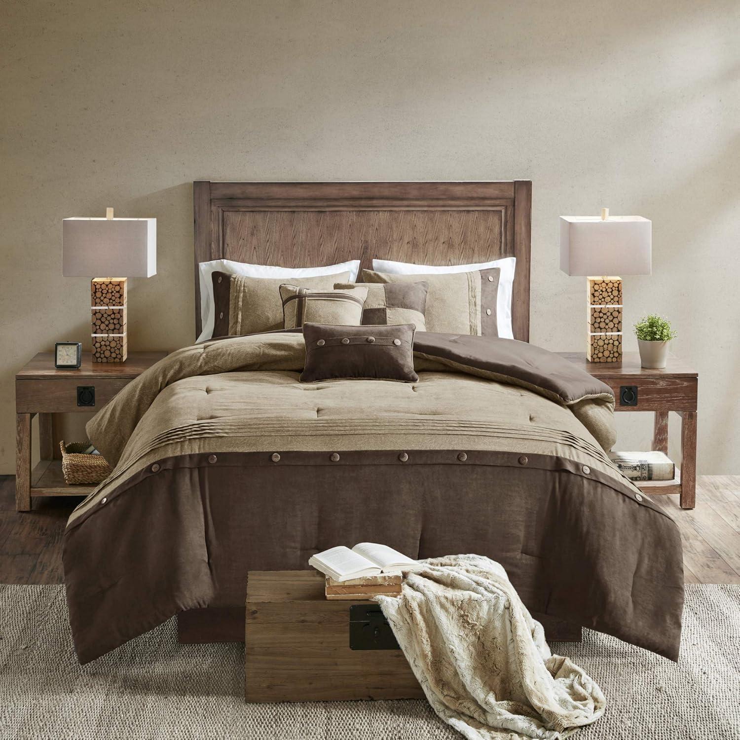 Madison Park Boone 7 Piece Faux Suede Comforter Set