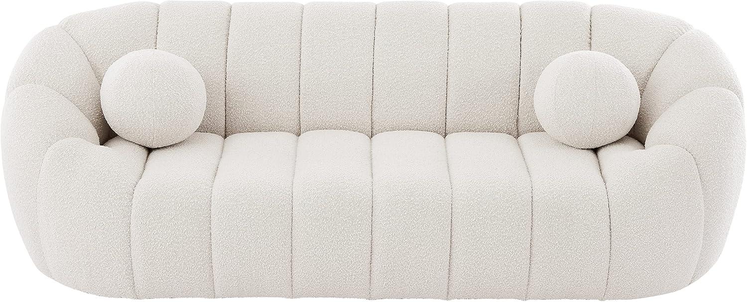 Meridian Furniture Elijah Green Boucle Fabric Sofa