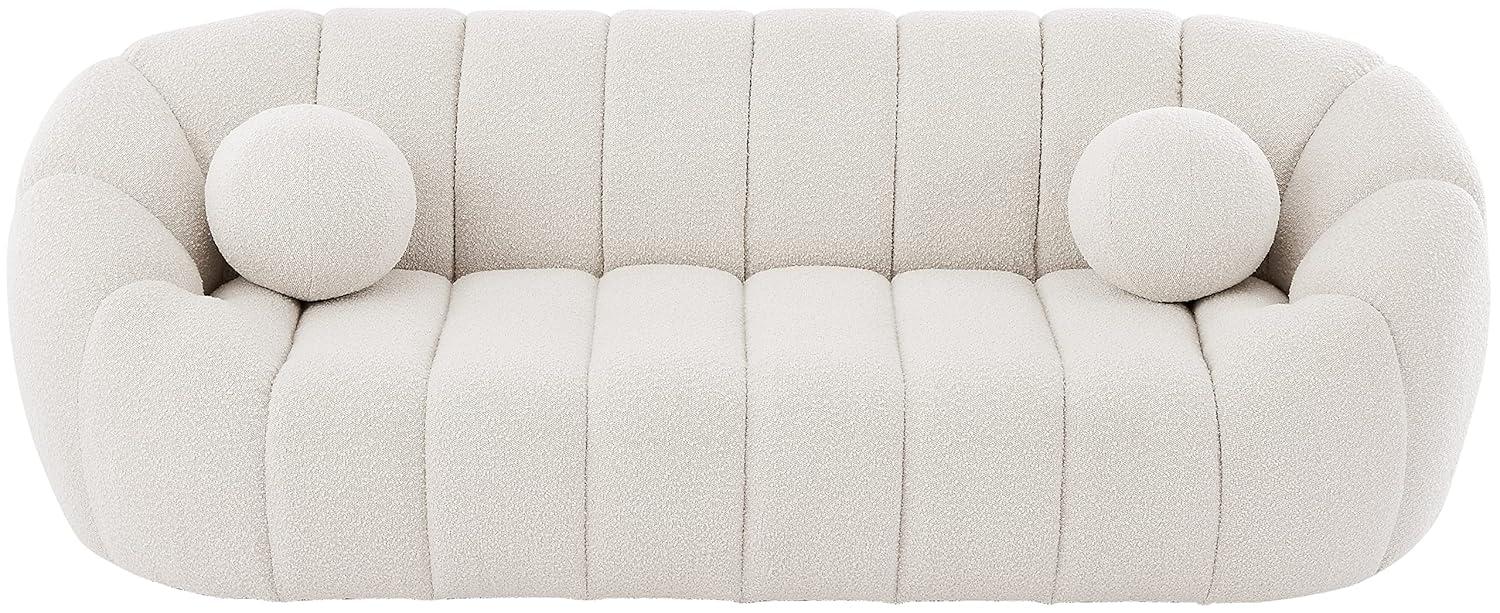 Meridian Furniture Elijah Green Boucle Fabric Sofa