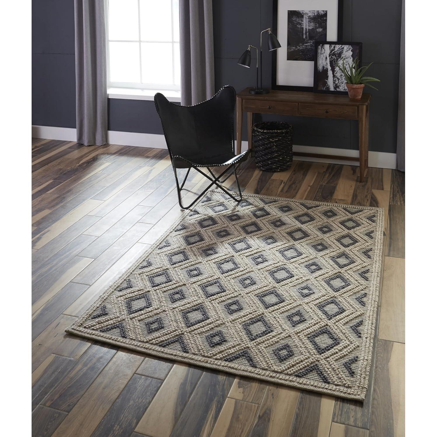 Momeni Andes Hand Woven Wool and Viscose Beige Runner 2'3" X 8'