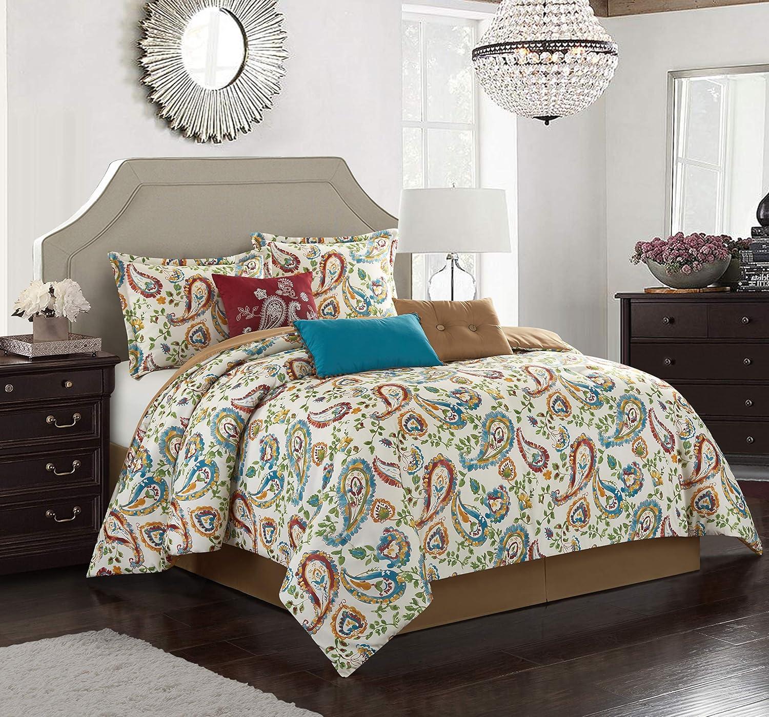 Autumn Paisley Multicolor King 7-Piece Comforter Set