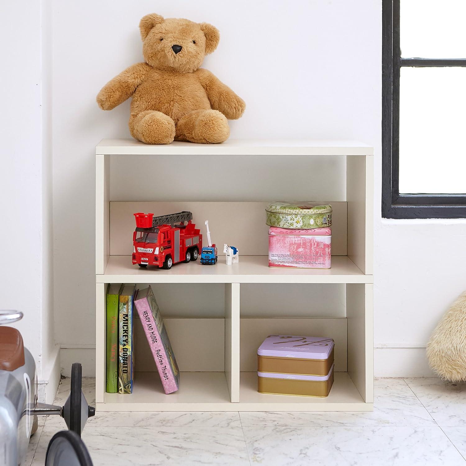 Eco-Friendly Modern White Cubby Organizer for Kids