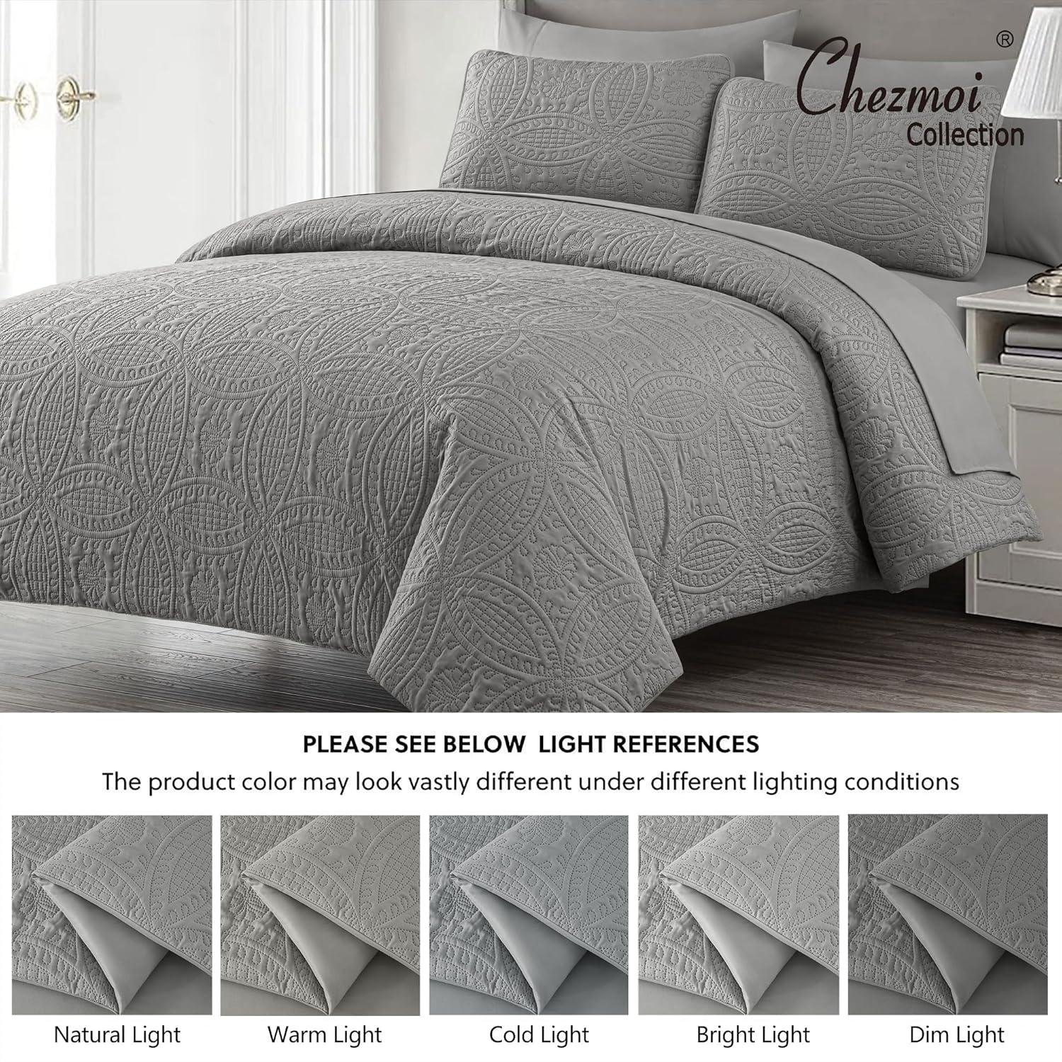 Chezmoi Collection Liam Microfiber 7 Piece Bed in a Bag Comforter Set