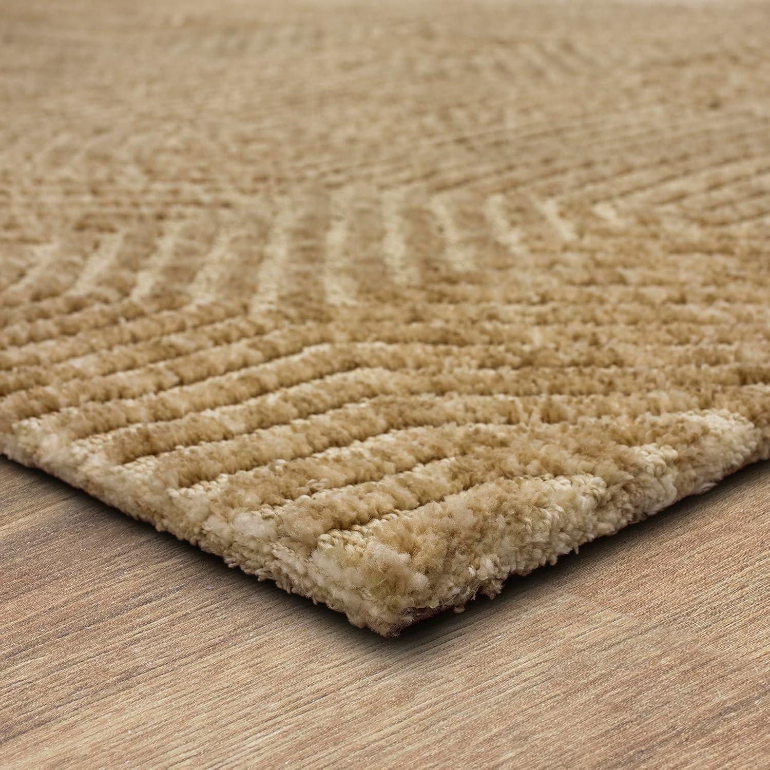 Scott Living by Drew & Jonathan Lost City Modern Geometric Stripe Khaki 8' x 10' Area Rug Perfect for Living Room, Dining Room, Office