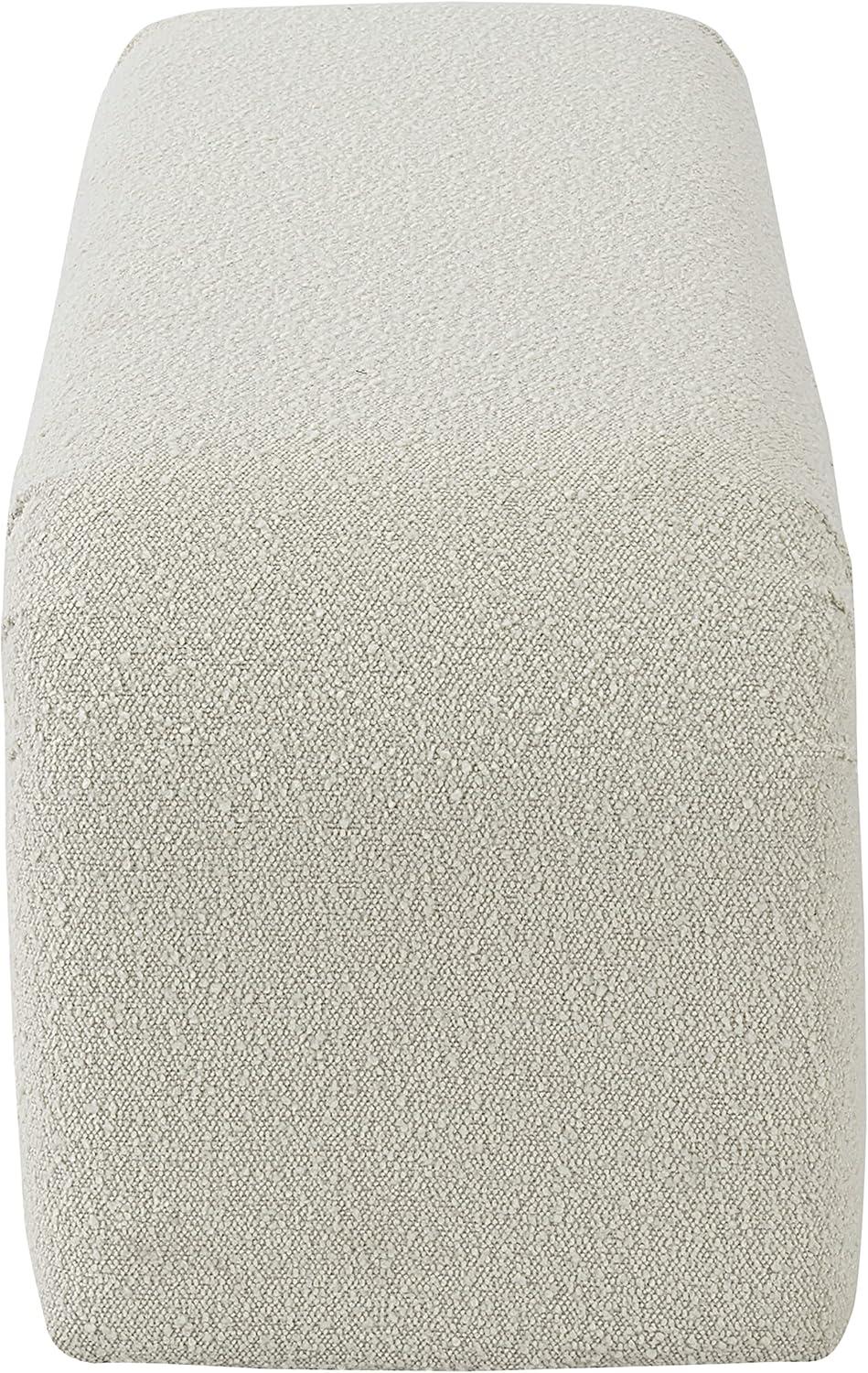 Meridian Furniture Niagara Cream Boucle Fabric Bench