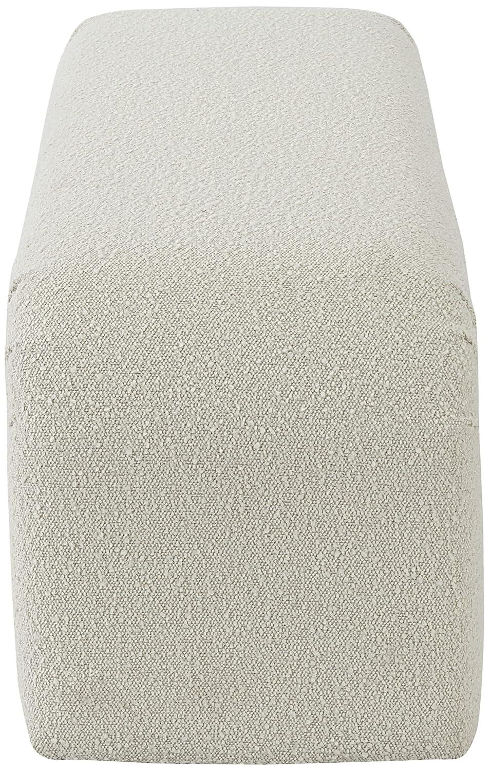 Meridian Furniture Niagara Cream Boucle Fabric Bench