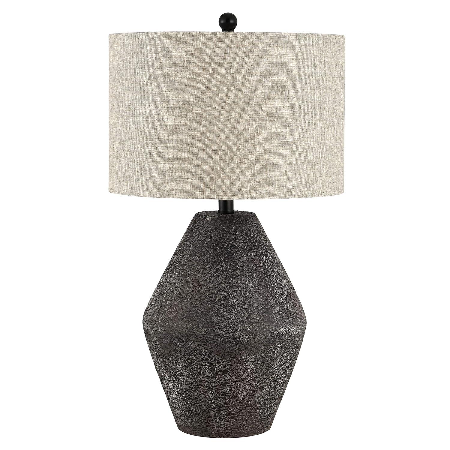 Ersta Angled Gourd Silhouette Table Lamp in Earthy Brown with Oatmeal Shade