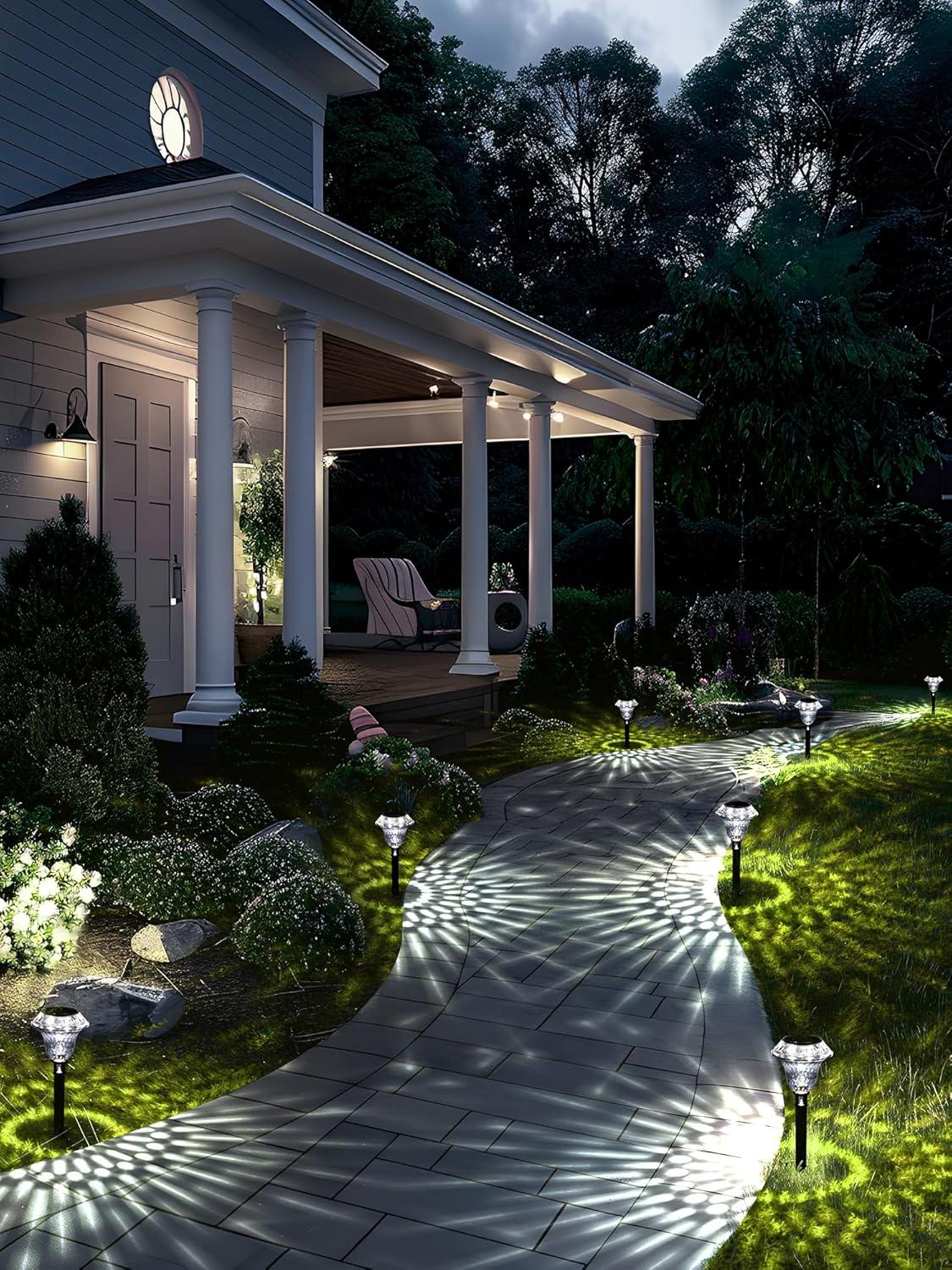 YTKUS 6 Pack Solar Pathway Lights Solar Garden Lights Outdoor LED Waterproof Color Changing Outdoor Solar Lights for Yard Garden Decor Outside Decor,Warm White