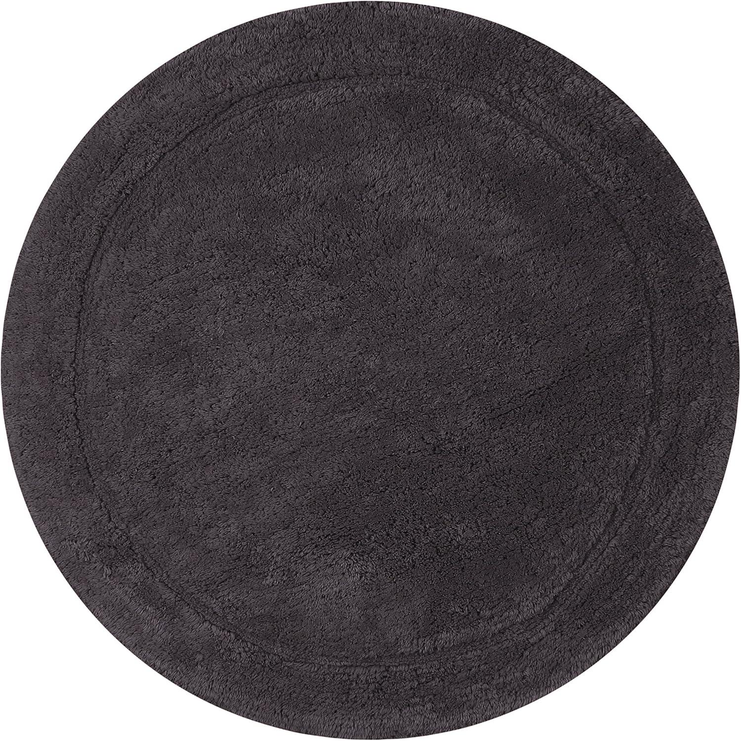 Waterford Luxury 30" Round Plush Gray Cotton Bath Rug