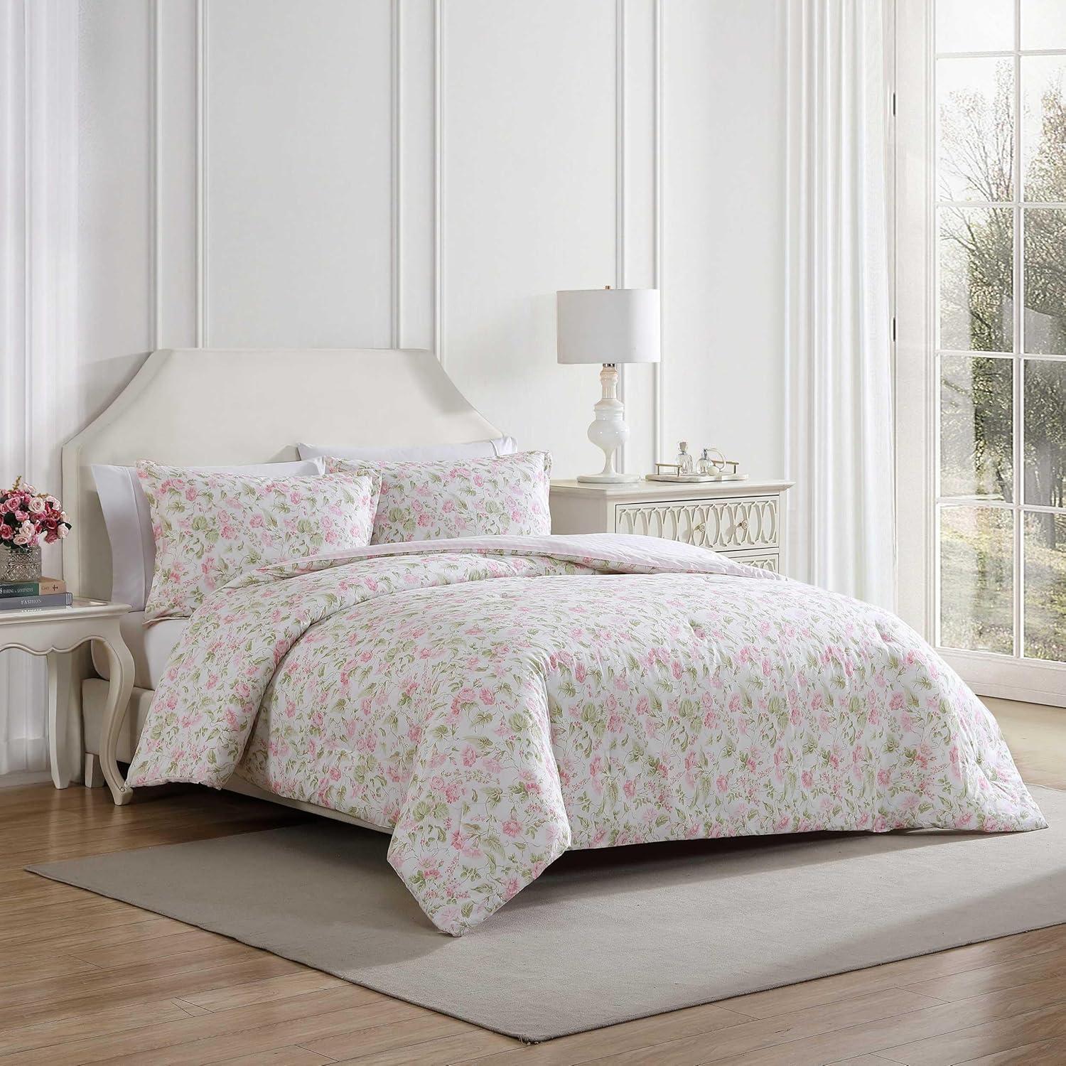 Laura Ashley Morning Gloria Cotton Comforter Set Pink