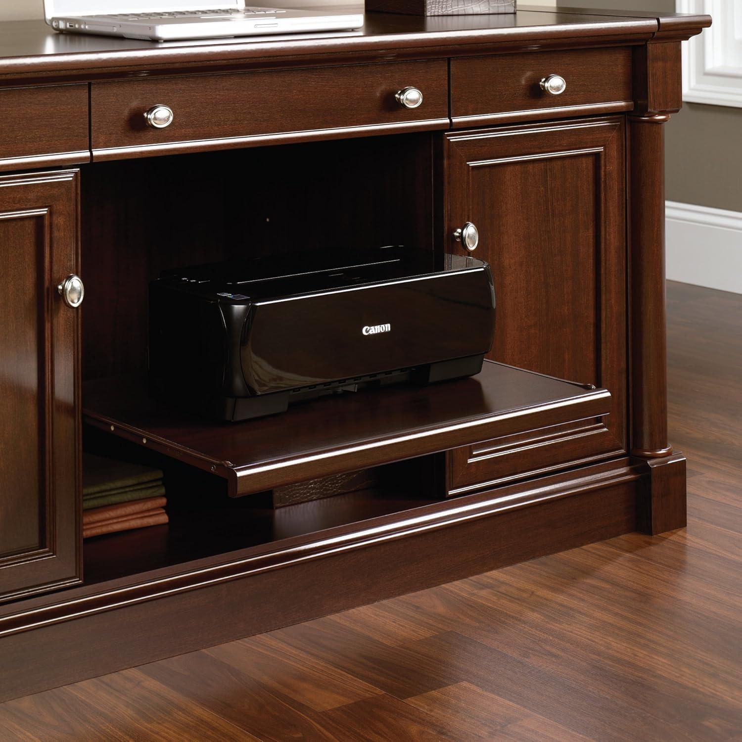 Select Cherry Wood Credenza with Drawer and Keyboard Tray