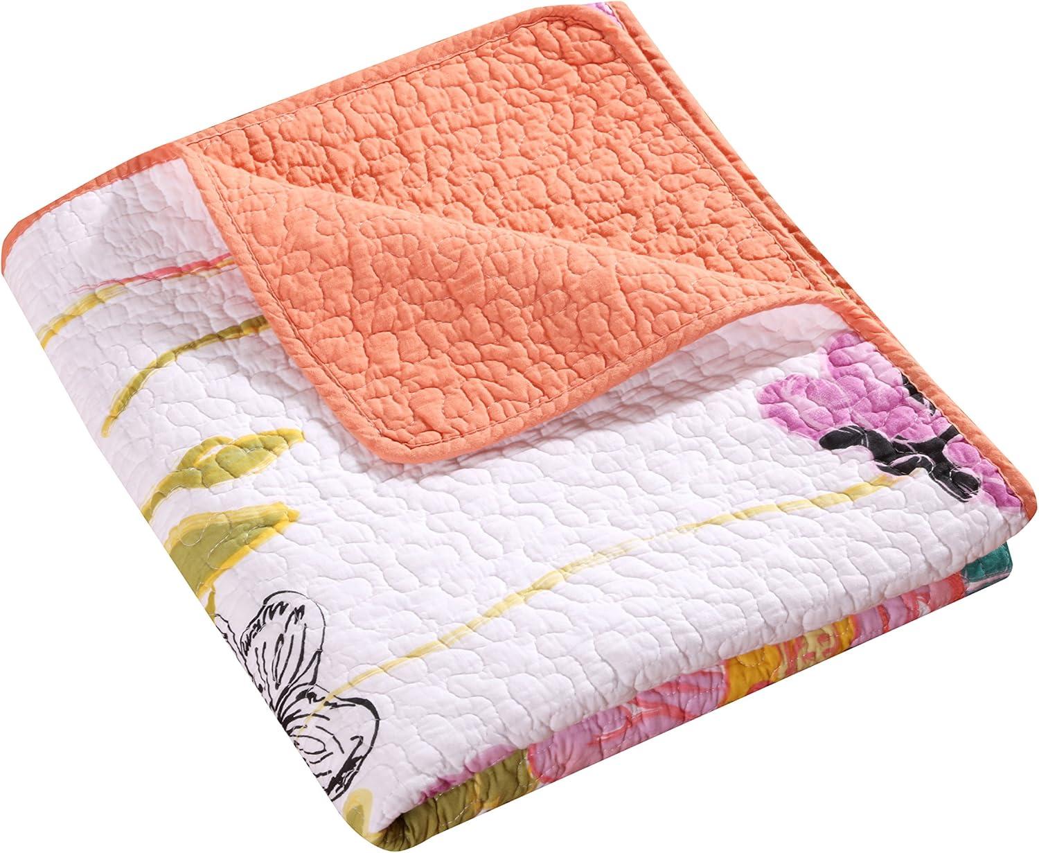 Artfully Chic Watercolor Dream Quilted Cotton Throw - Reversible