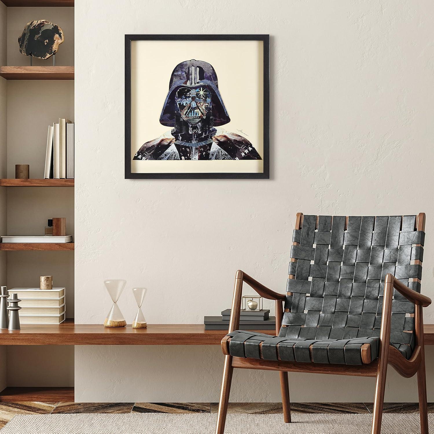 Star Wars Darth Vader Black Wood Framed Art Collage