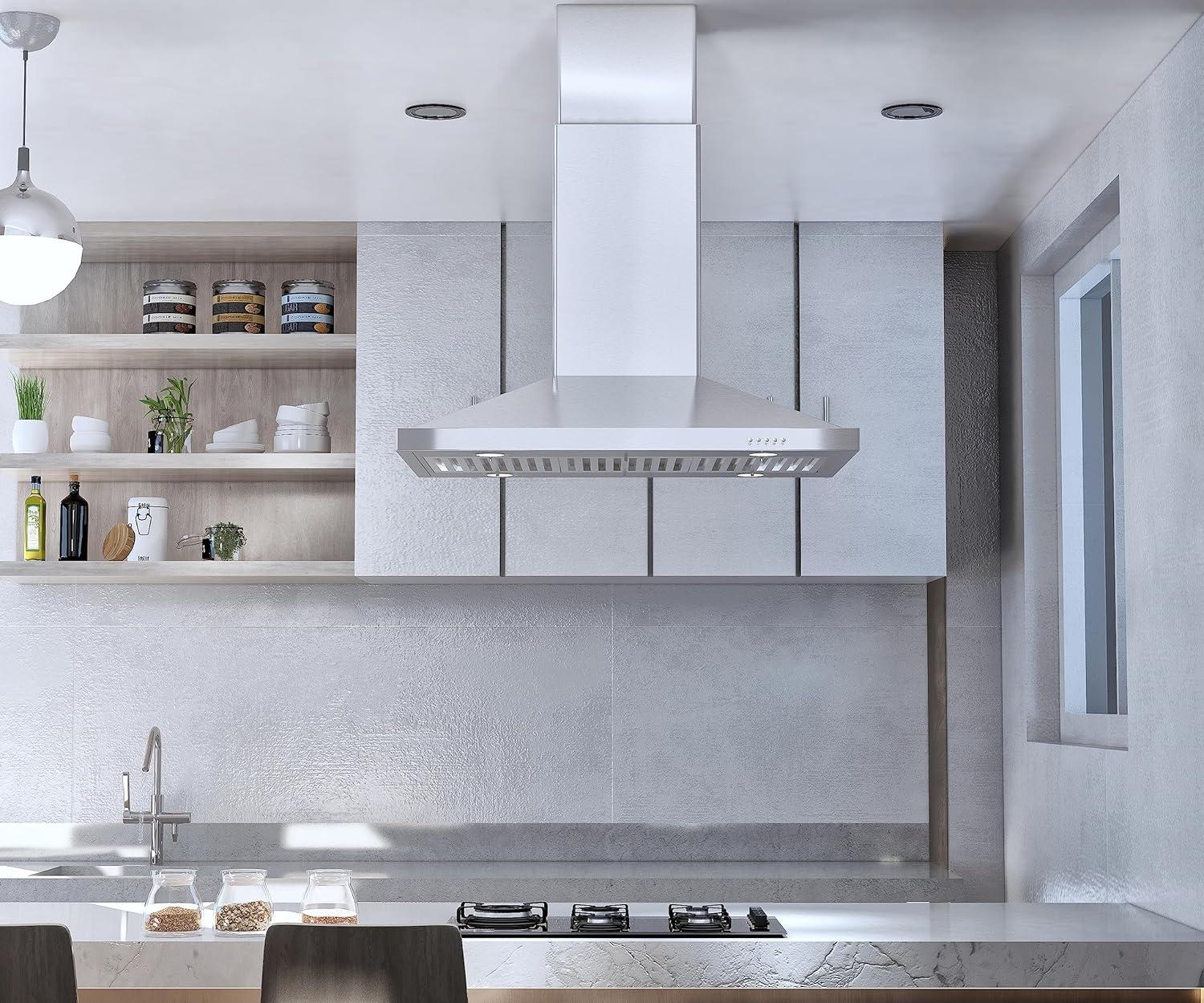 Blue Ocean 30" Stainless Steel 760 CFM Convertible Island Range Hood