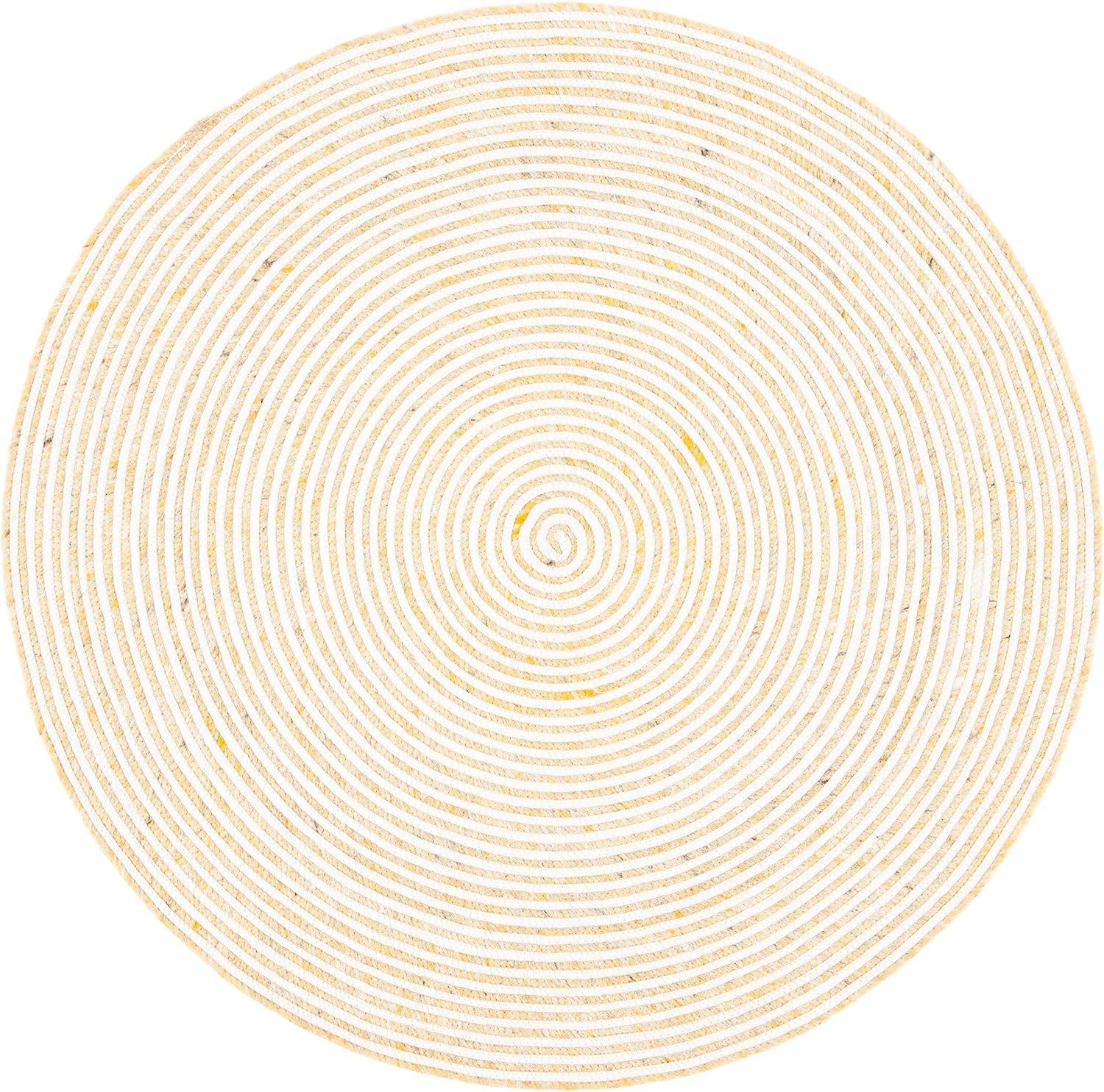 Braided BRD905 Hand Woven Area Rug - Gold/Ivory - 4' round - Safavieh.