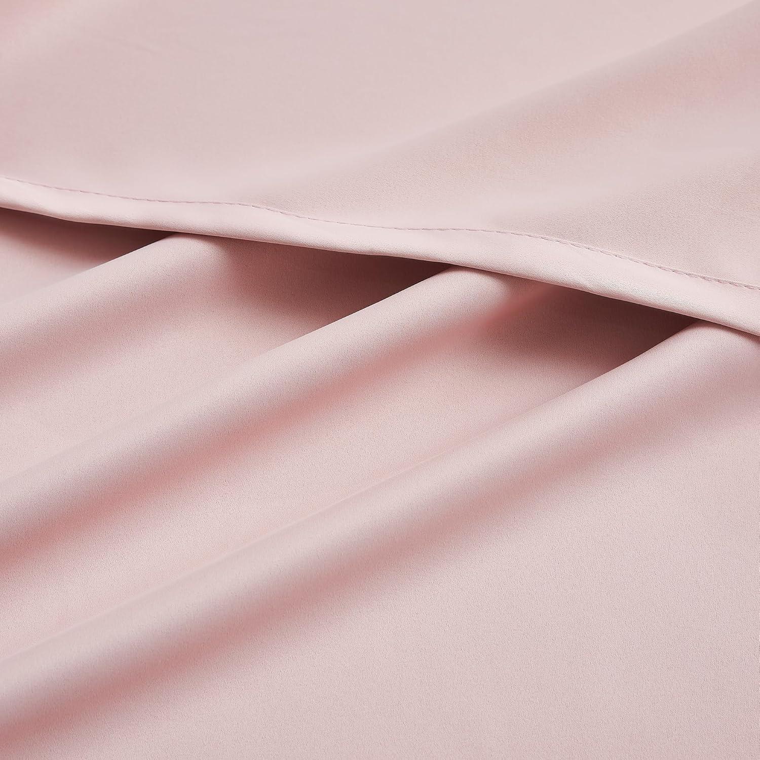 YoungsTex Baby Pink Room Darkening Curtains 84 Inches Length for Kids Girl Bedroom - Thermal Insulated with Grommet Blackout Drapes for Living Room, 2 Panels, 42 x 84 Inch