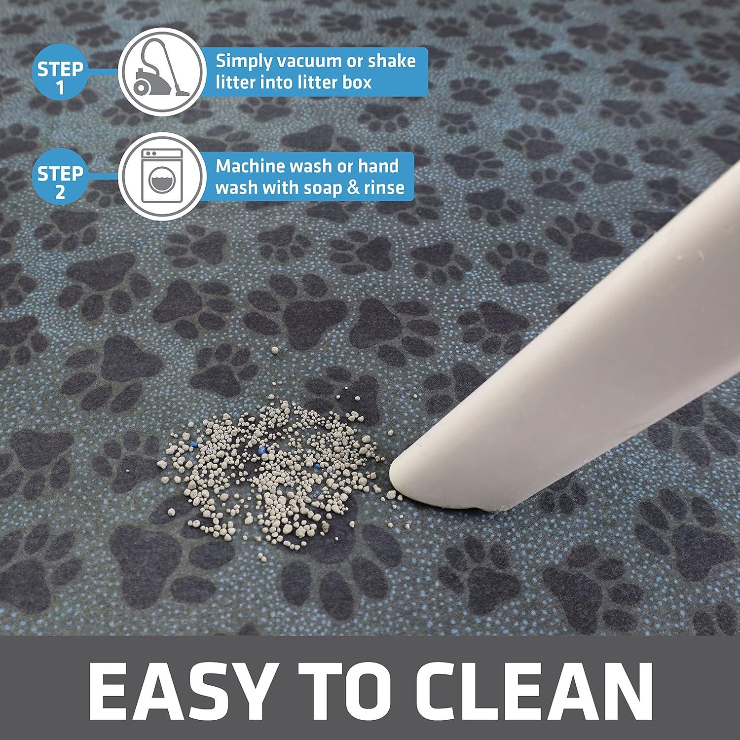 Drymate Cat Litter Mat for Litter Box, Protective & Decorative - Absorbent, Waterproof, Machine Washable