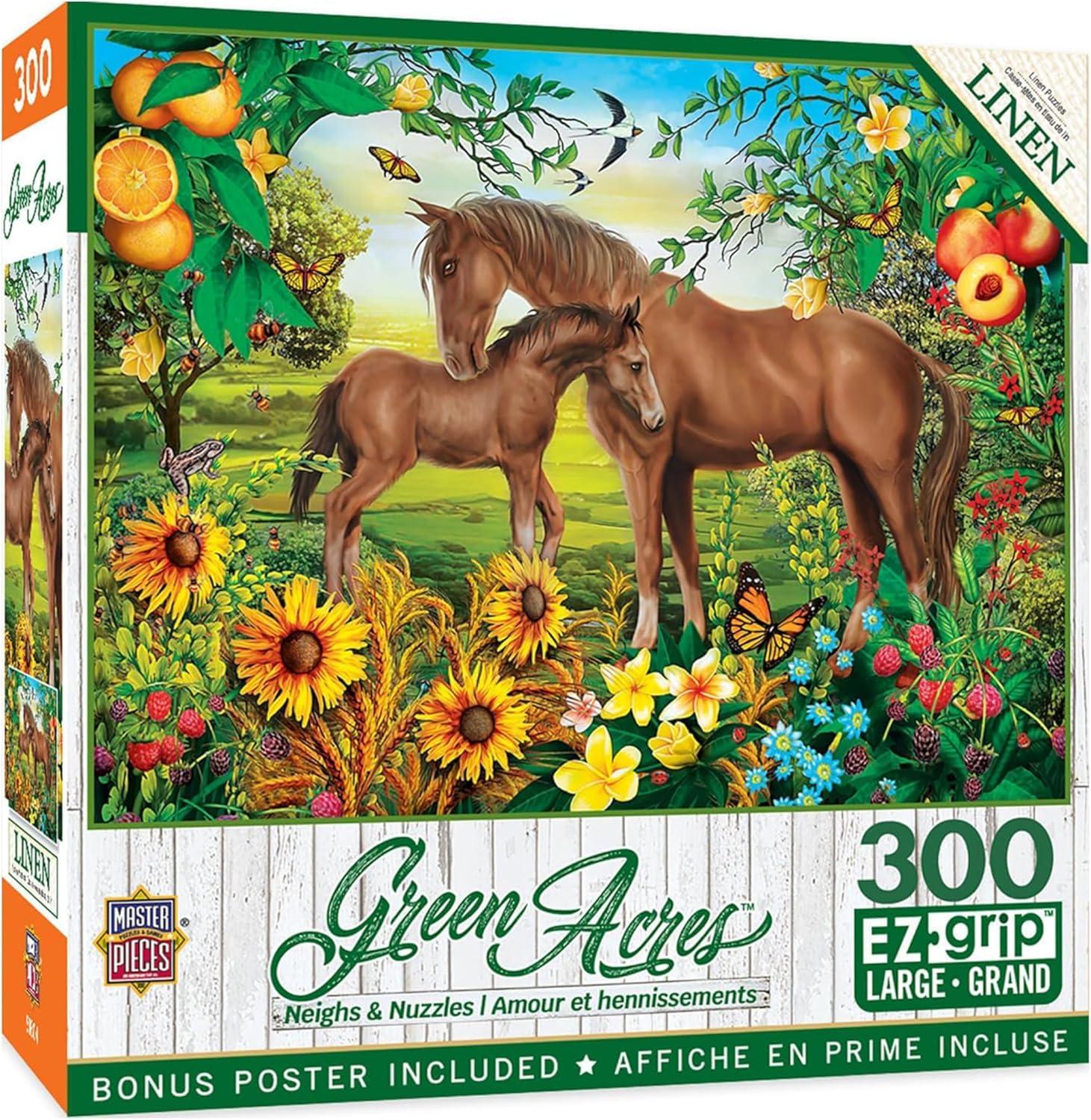 MasterPieces Inc Neighs & Nuzzles 300 Piece Large EZ Grip Jigsaw Puzzle