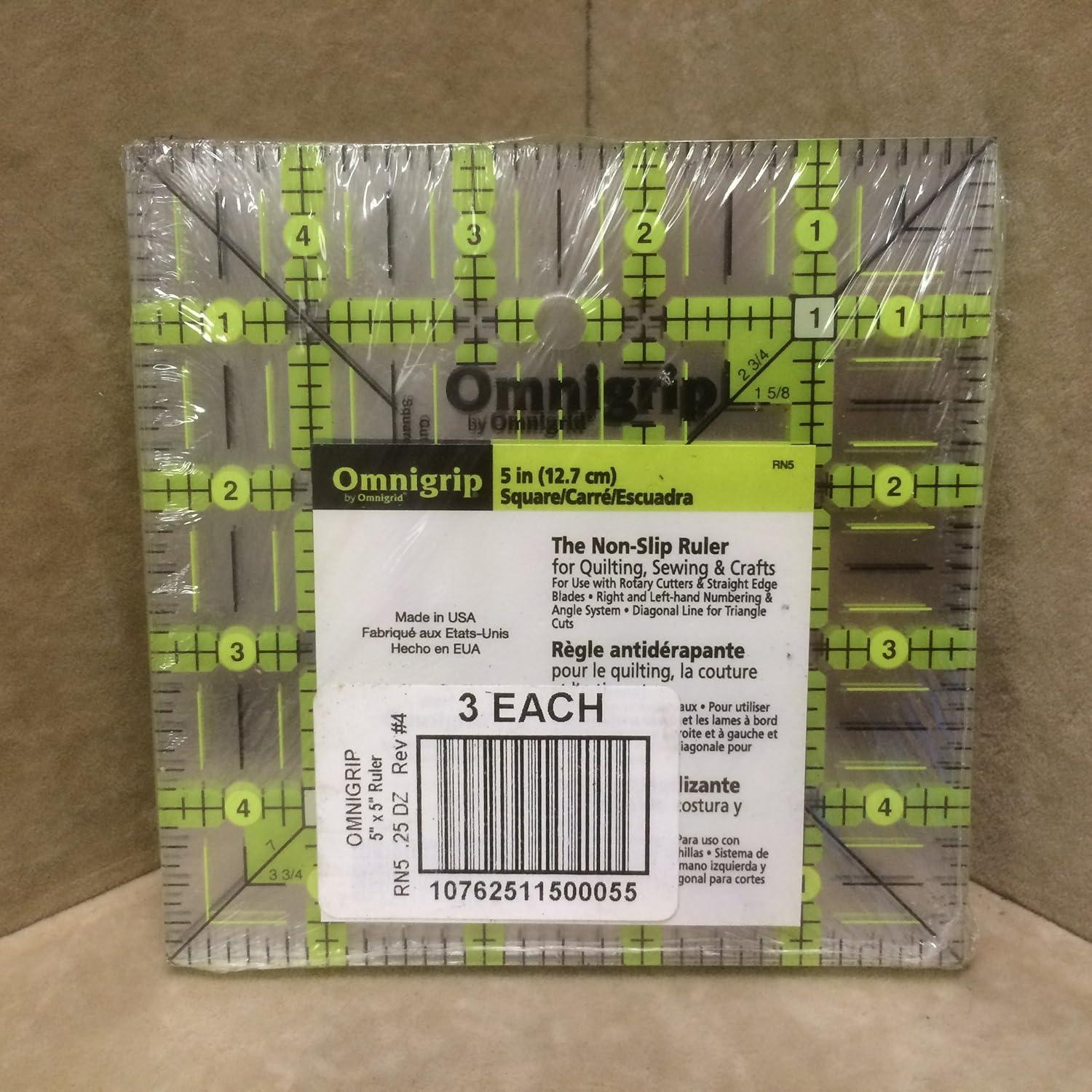Omnigrid Omnigrip 5" x 5" Non-Slip Square Quilting Ruler