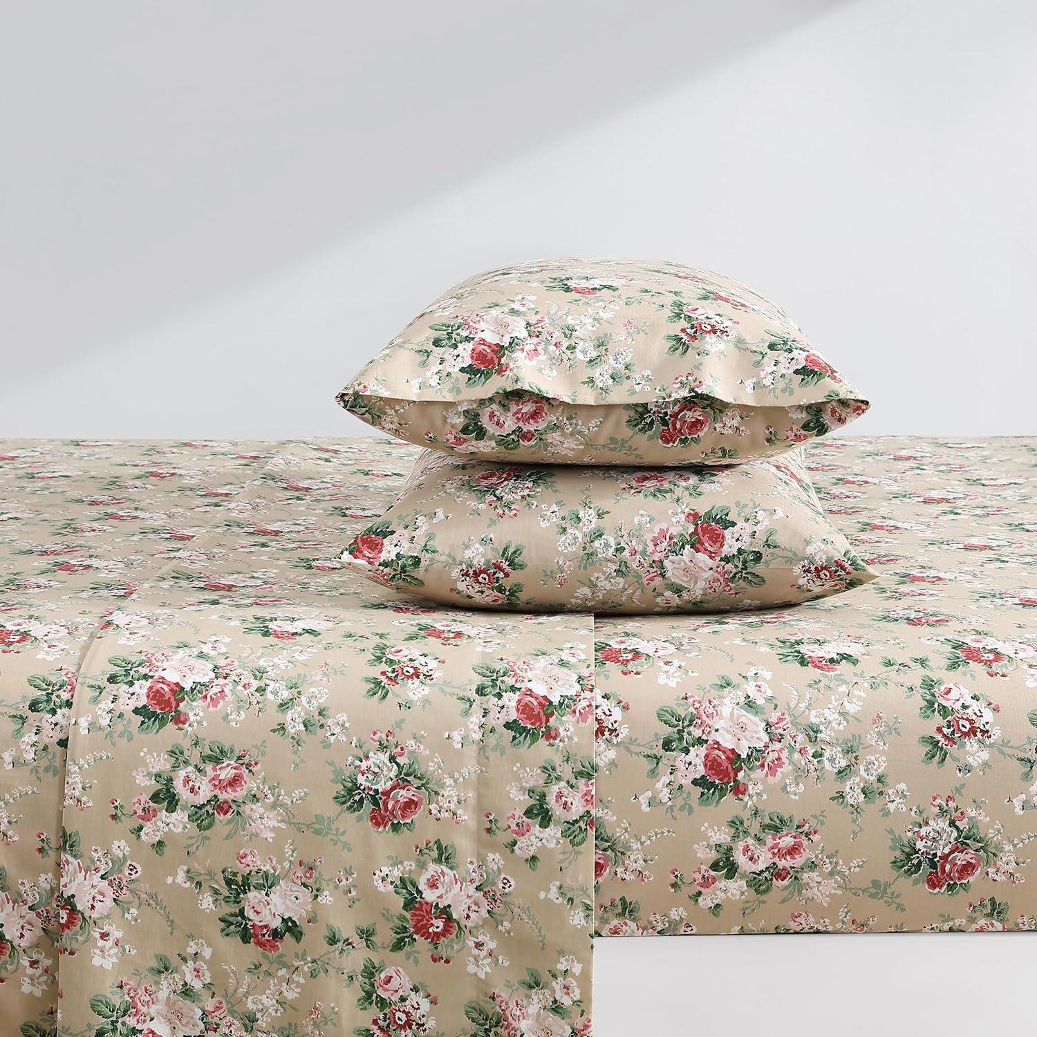 Laura Ashley Printed Cotton Percale Sheet Set