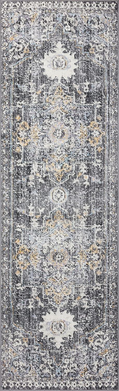 Loloi II Cassandra Collection CSN-02 Charcoal / Gold Oriental Area Rug 2'-6" x 5'-9"