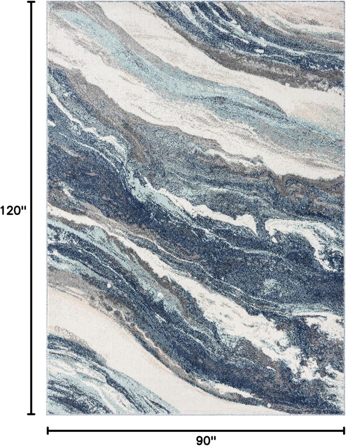 Luxe Weavers Modern Abstract Marble Area Rug, Blue 8x10